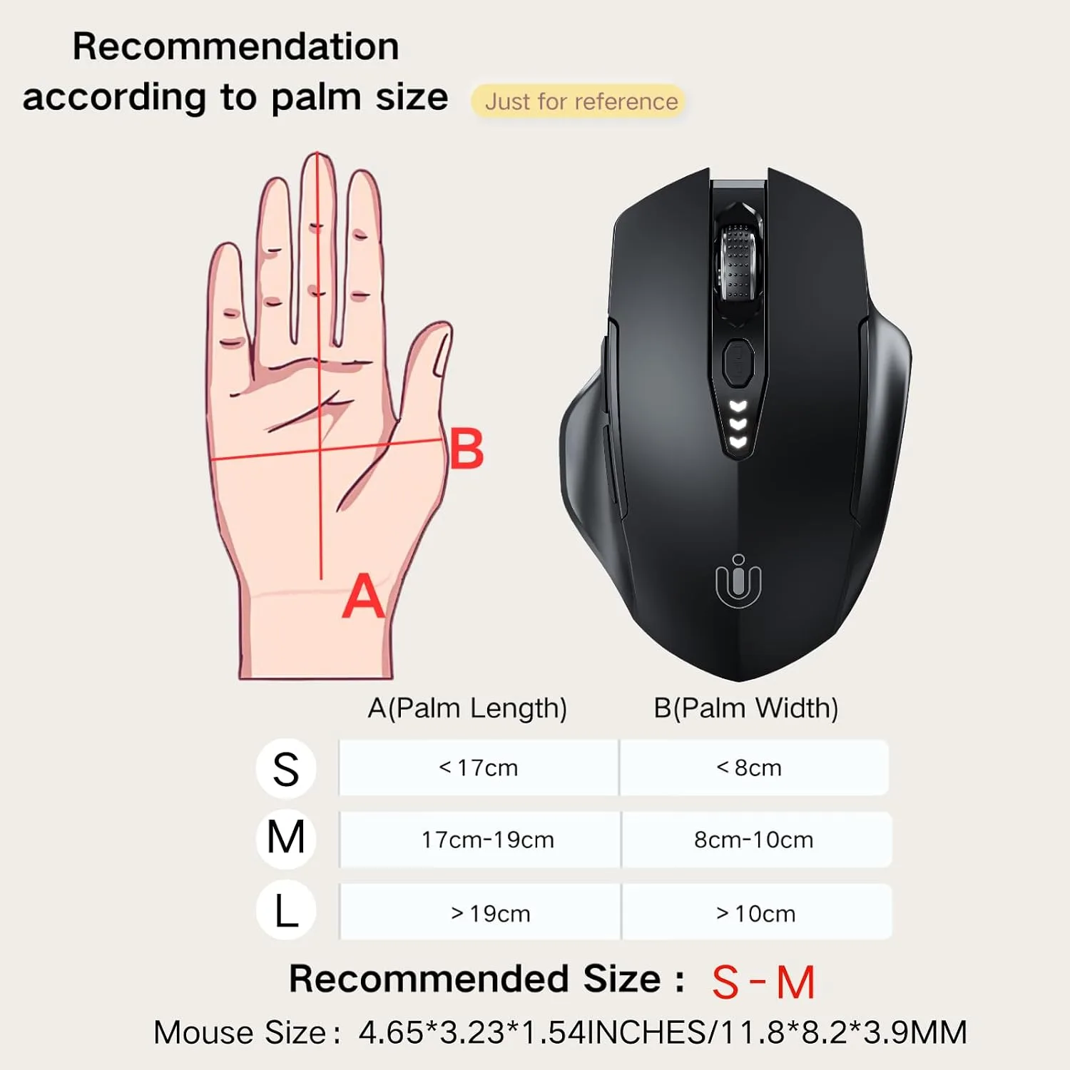 Uineer Wireless Mouse, 2.4GHz Rechargeable Computer Mouse, Battery Display