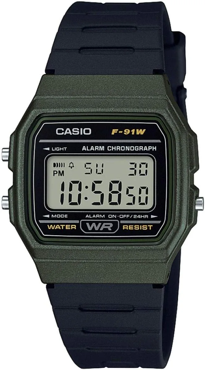 Casio Unisex Watch in Resin/Acrylic Glass with Date Display and LED Light - Water Resistance & Alarm