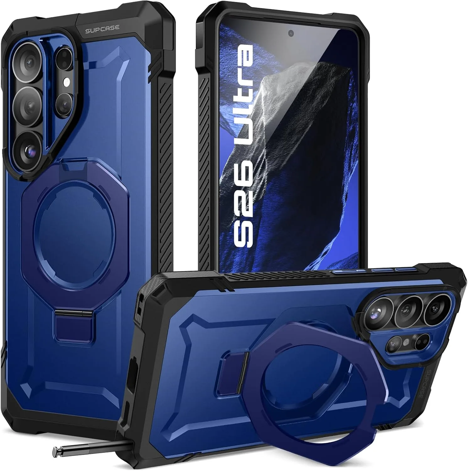 Carcasa Supcase para Samsung Galaxy S26 Ultra con soporte incorporado Cobalto