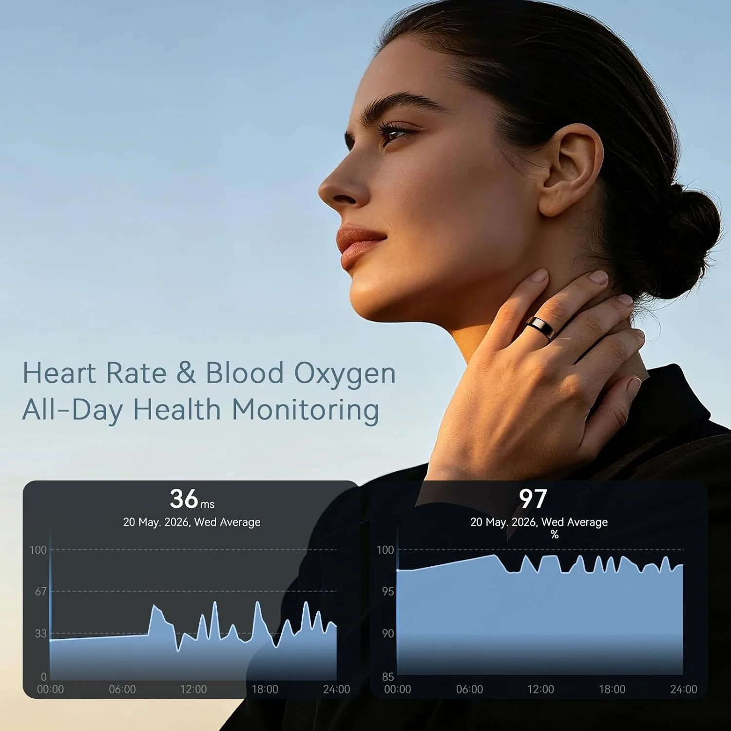 2026 Smart Ring For Women & Men, Sleep Health Fitness Tracker, Rose Gold 10