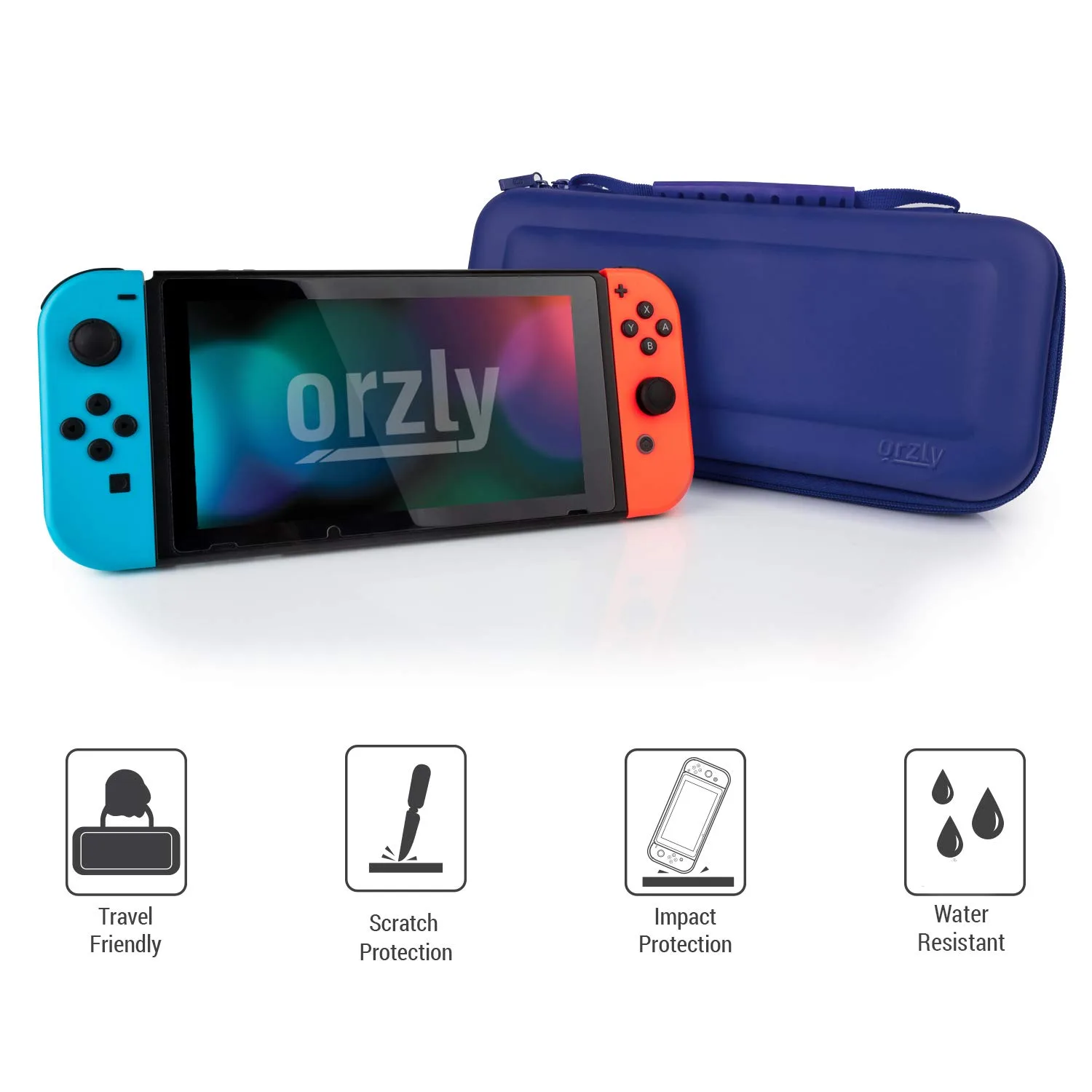 Orzly Carrying case for Switch Switch Console 1st Gen Consoles - Midnight Blue Protective Hard Portable Travel caseGIFT BOXED