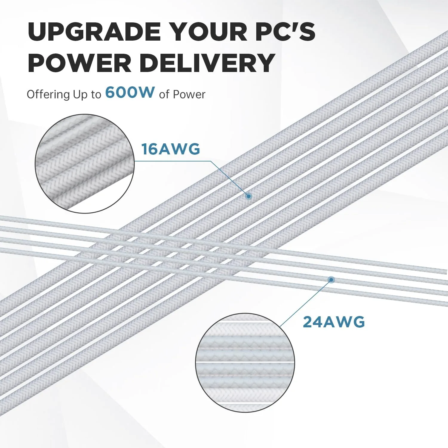 AsiaHorse 12VHPWR Adapter Cable Extension, 600 Watts Rated 12+4-Pin (16-Pin) Female to Male PCIe Extension Cable, Compatible with RTX 3090Ti 4070ti 4080 4090, 3CM Length (Pure White)