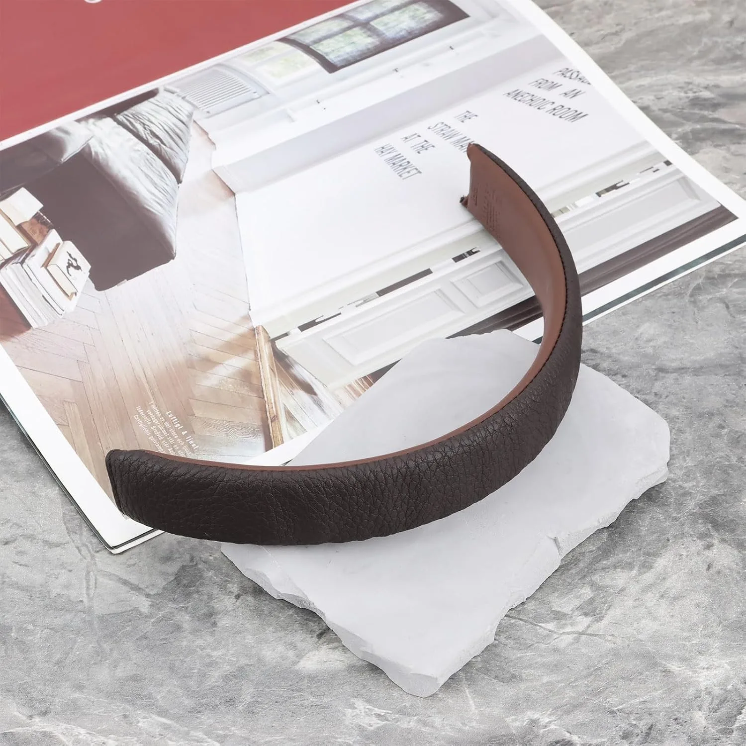 1pc Headphones Headband Cushion Replacement Part Protein Leather Replacement Headband Compatible with Marshall Major 3 Headphones Brown
