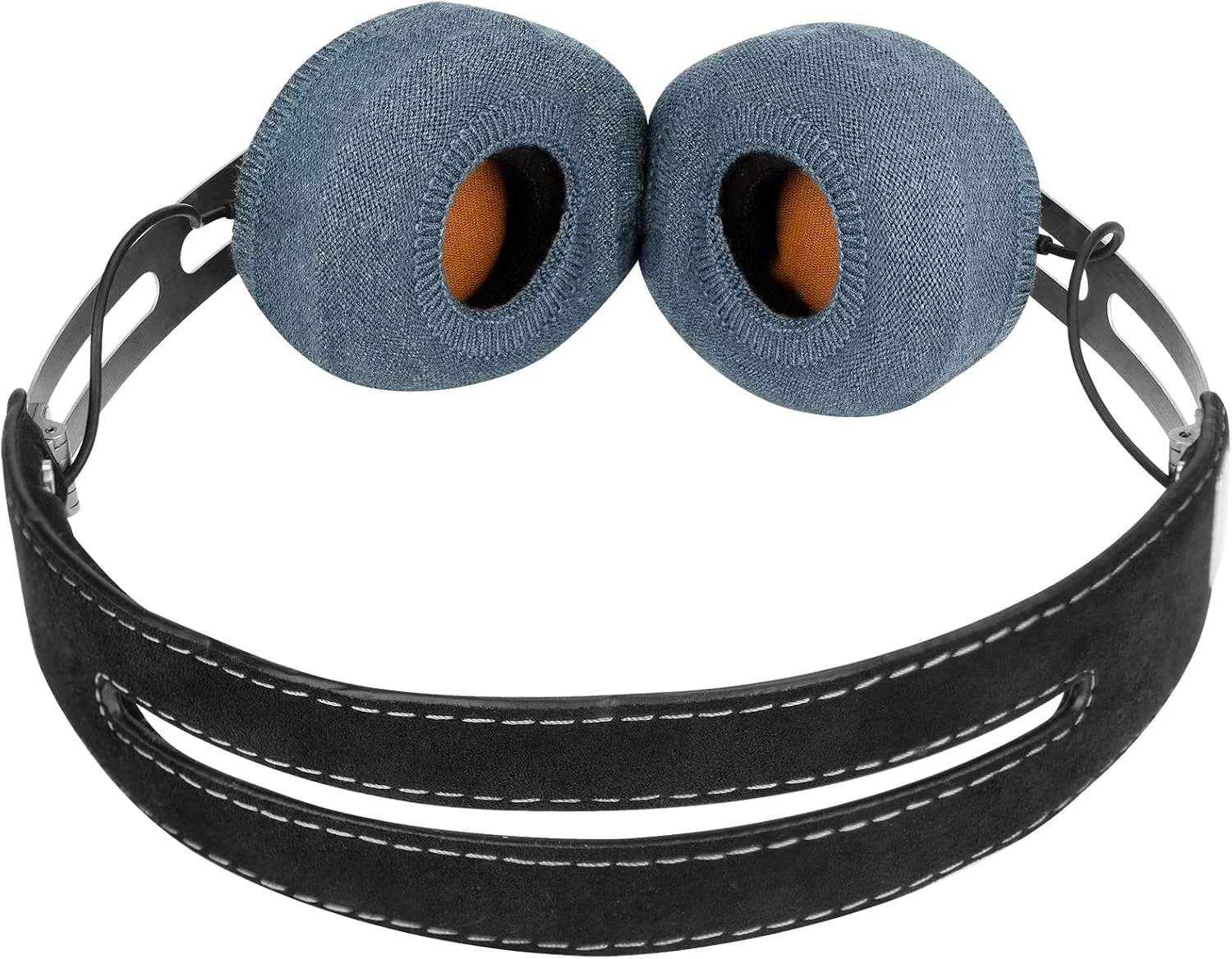 Geekria 2 Pairs Knit Headphones Ear Covers - Product Safety Certified - Washable & Stretchable Sanitary Earcup Protectors for On-Ear Headsets, Sweat Pads for Gym, Meeting (Size S/Blue)