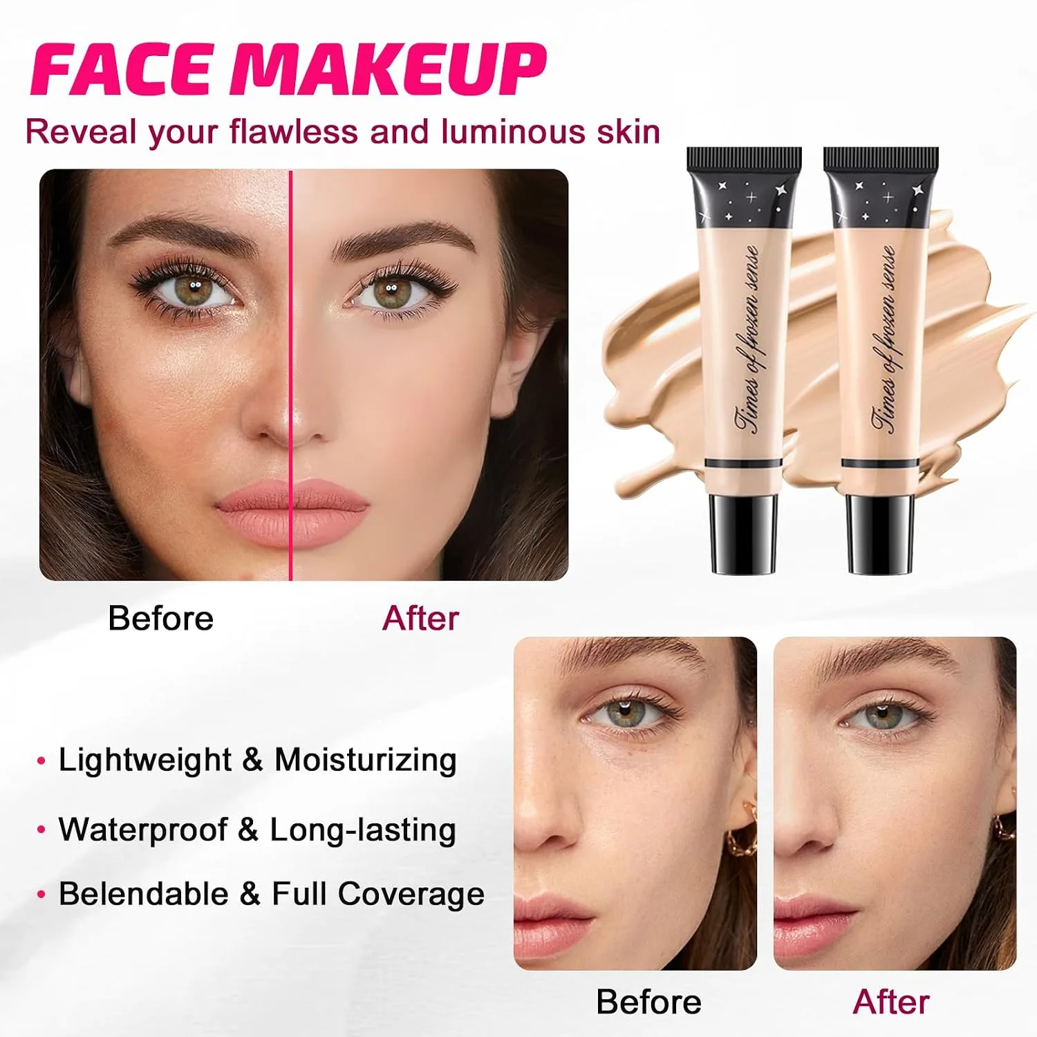 Makeup Set for Women, All in One Make Up Kit for Teen Girls Beginners, Travel Makeup Gift Set, Includes Foundation Eyeshadow Palette Blush Lipgloss Eyeliner Mascara Eyebrow Pen Cosmetic Brush Set