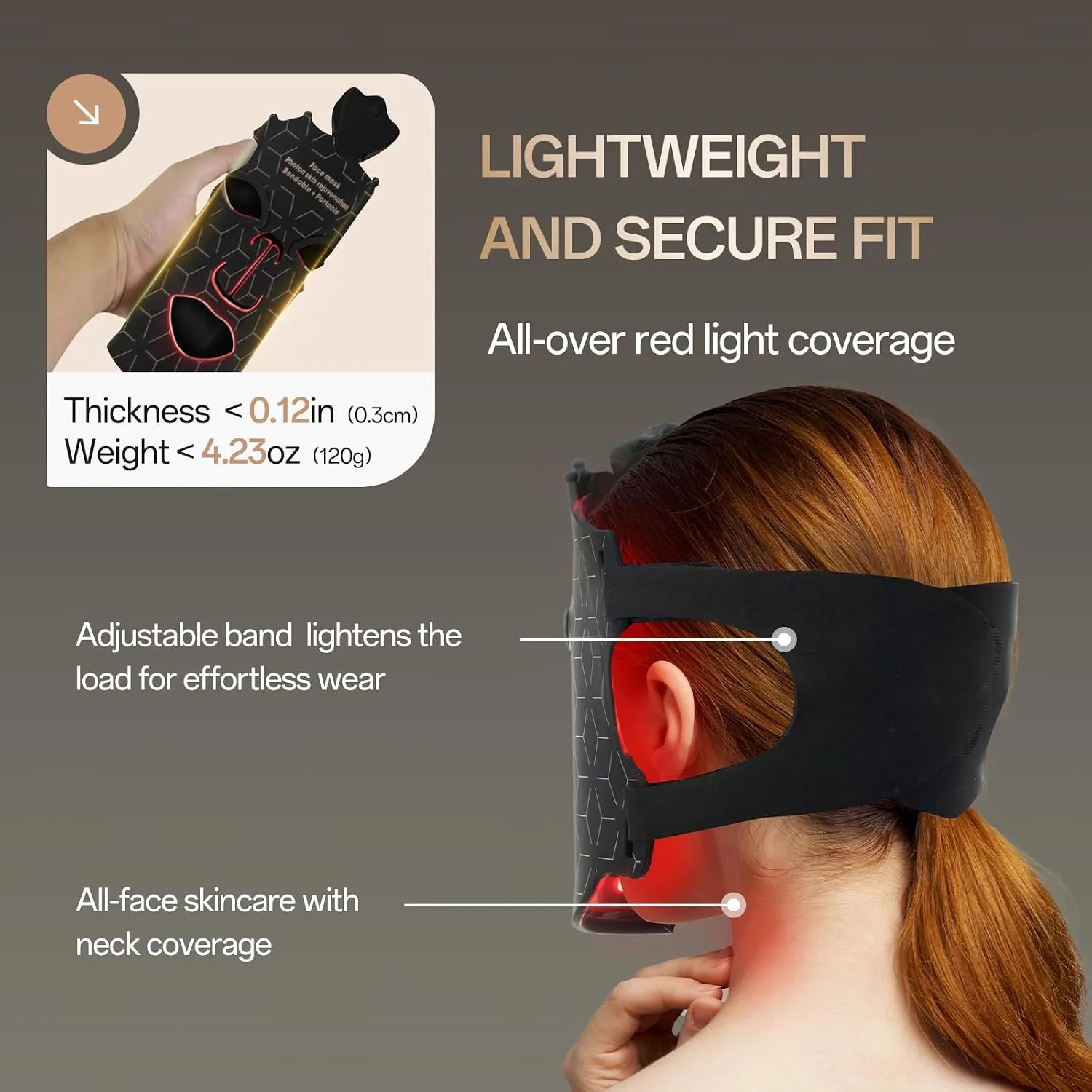 Red Light Mask for Face - 7 Colors Cordless Silicone Face Mask, Facial Mask Skincare at Home, Skin Care Mask Suitable for Women, Soft Flexible, Portable