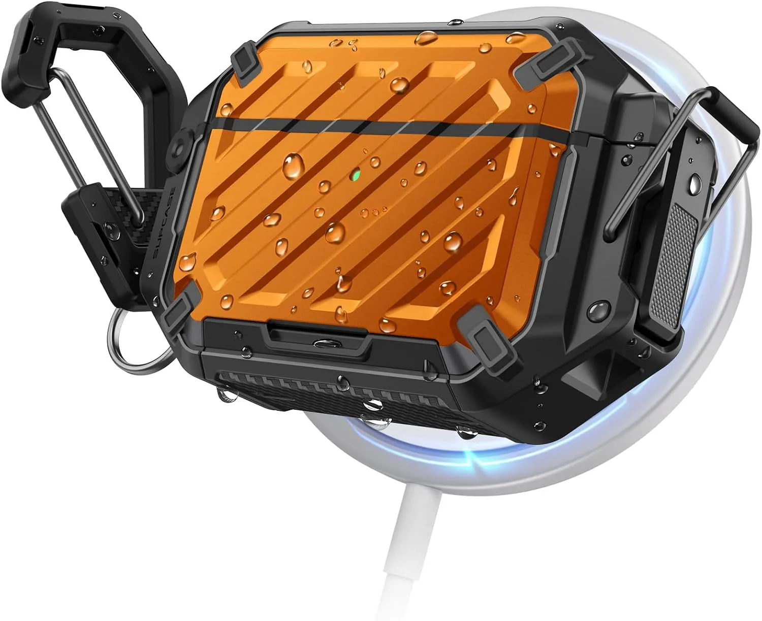 Funda SUPCASE para AirPods Pro 3 Coral con impermeabilidad IP68 y mosquetón
