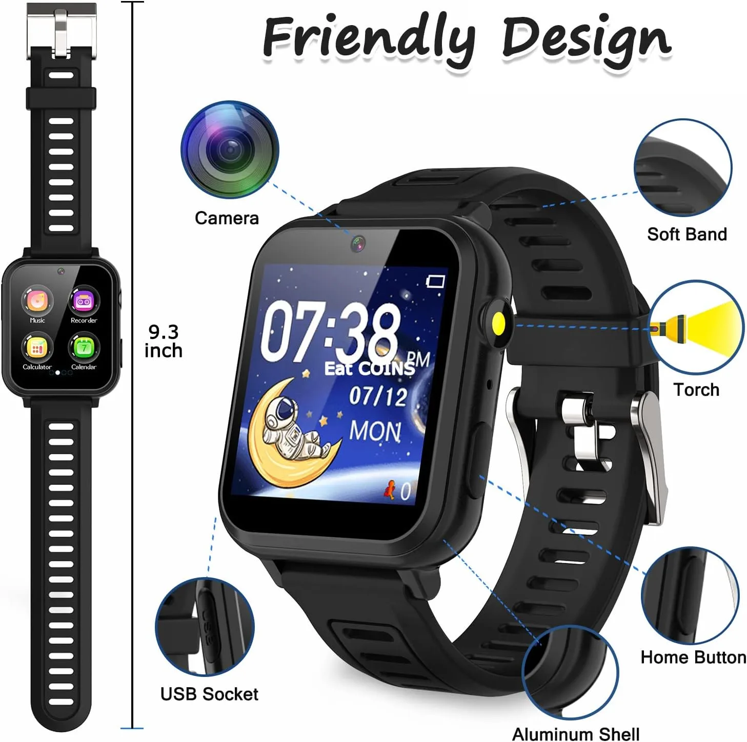 Kids Smart Watch Boys, Kids Smart Game Watch with 39 Games HD Touch Screen