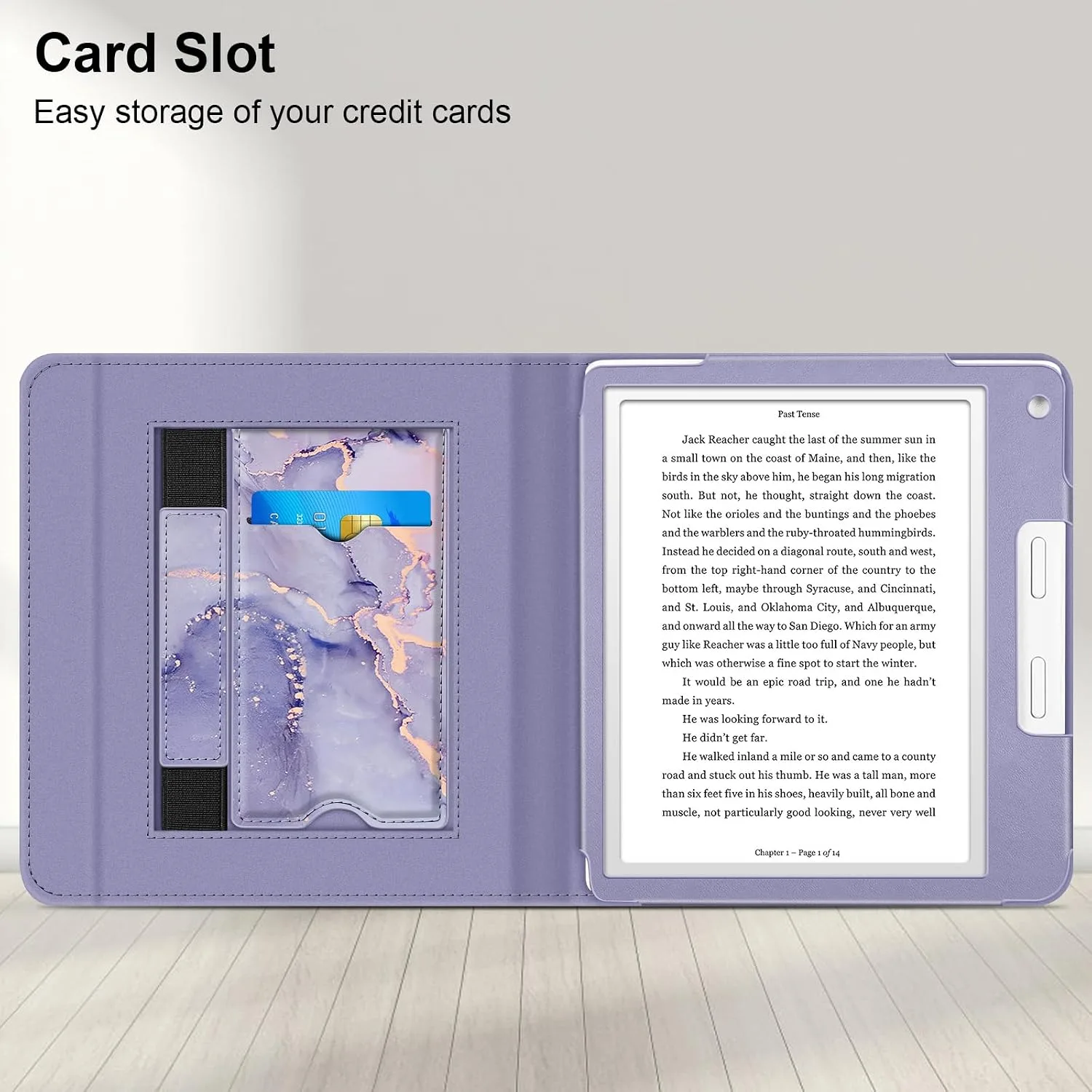 Fintie Stand Case for 7" Kobo Libra Colour/Kobo Libra 2, Purple Marble