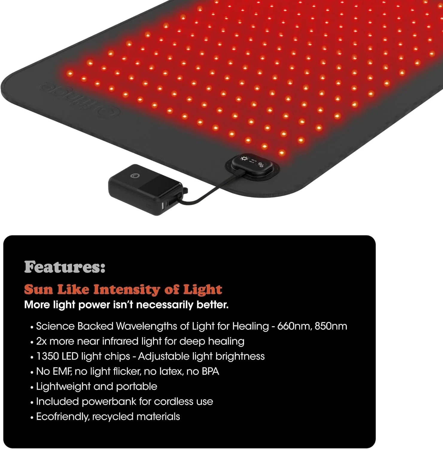 Fringe Red Light Therapy Mat, Full Body, 660nm & 850nm, 1350 LED Chips