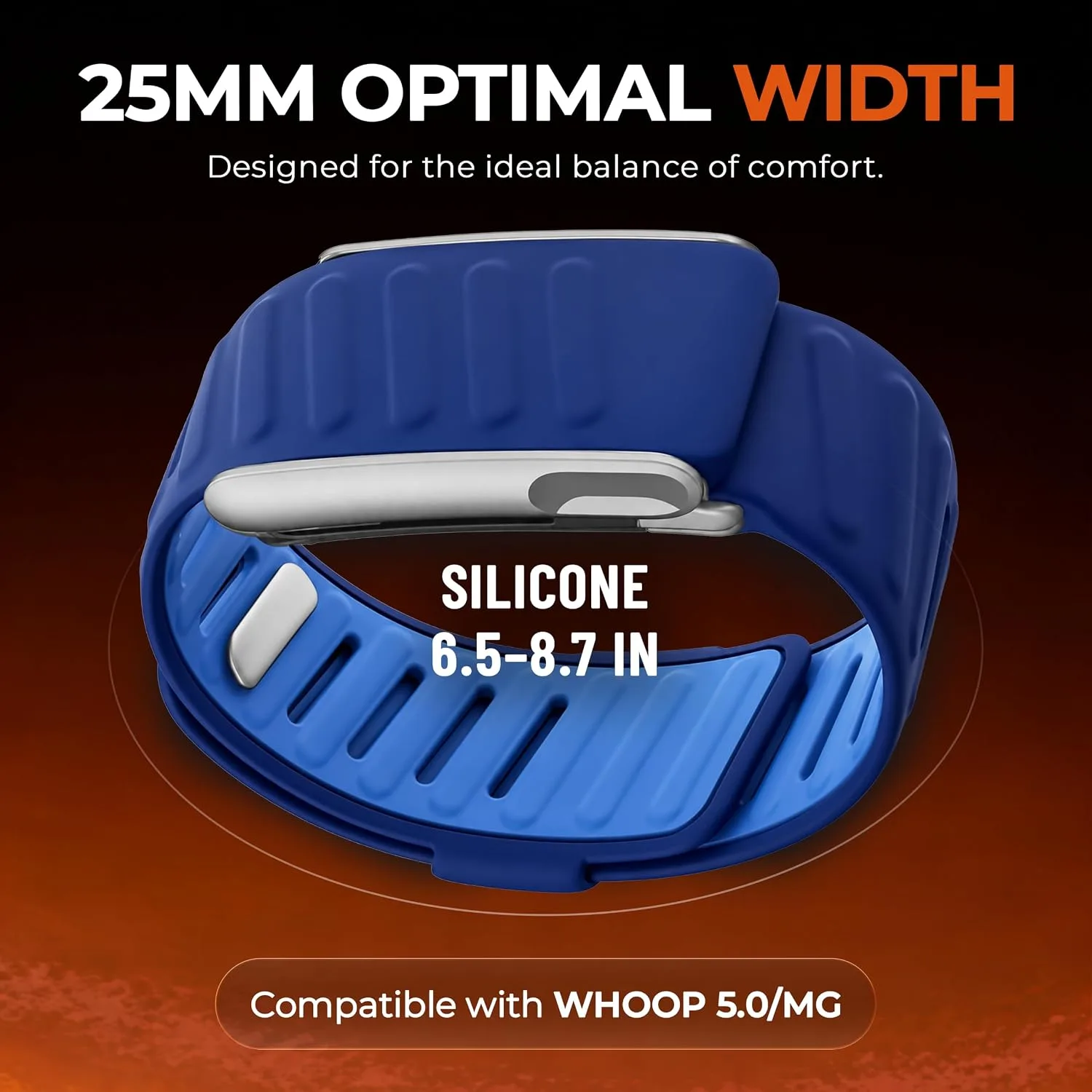 DADO Silicone Sport Replacement Band Compatible with WHOOP 5.0, One, Peak, and Life Fitness Tracker – Breathable, Durable & Comfortable | Not for Whoop Gen 4