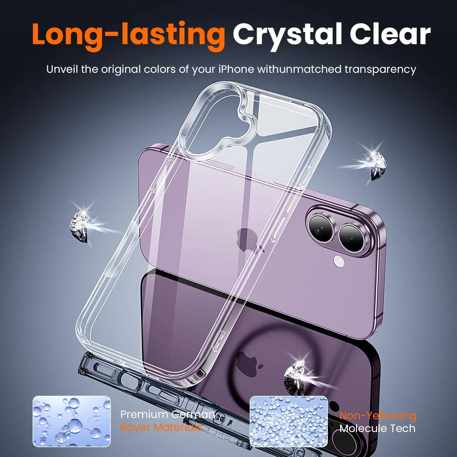toushion 3 in 1 for iPhone 17 Case Transparent