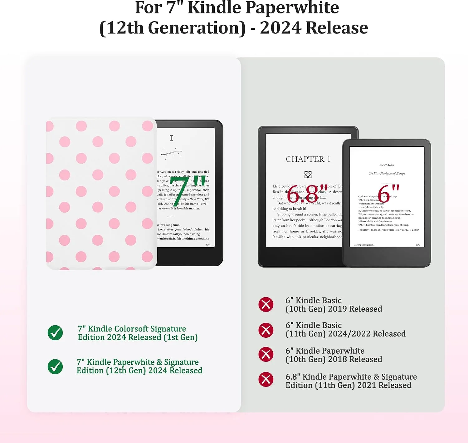 SESENSE Magnetic Case for 7'' Kindle Paperwhite 12th Gen 2024 & Colorsoft