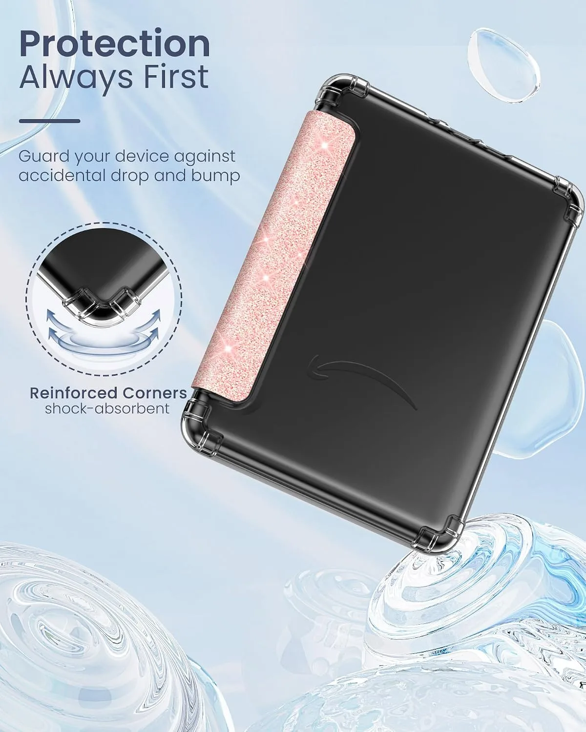 MoKo Case for Kindle Paperwhite 12th Gen & Colorsoft 2024,Glitter Pink