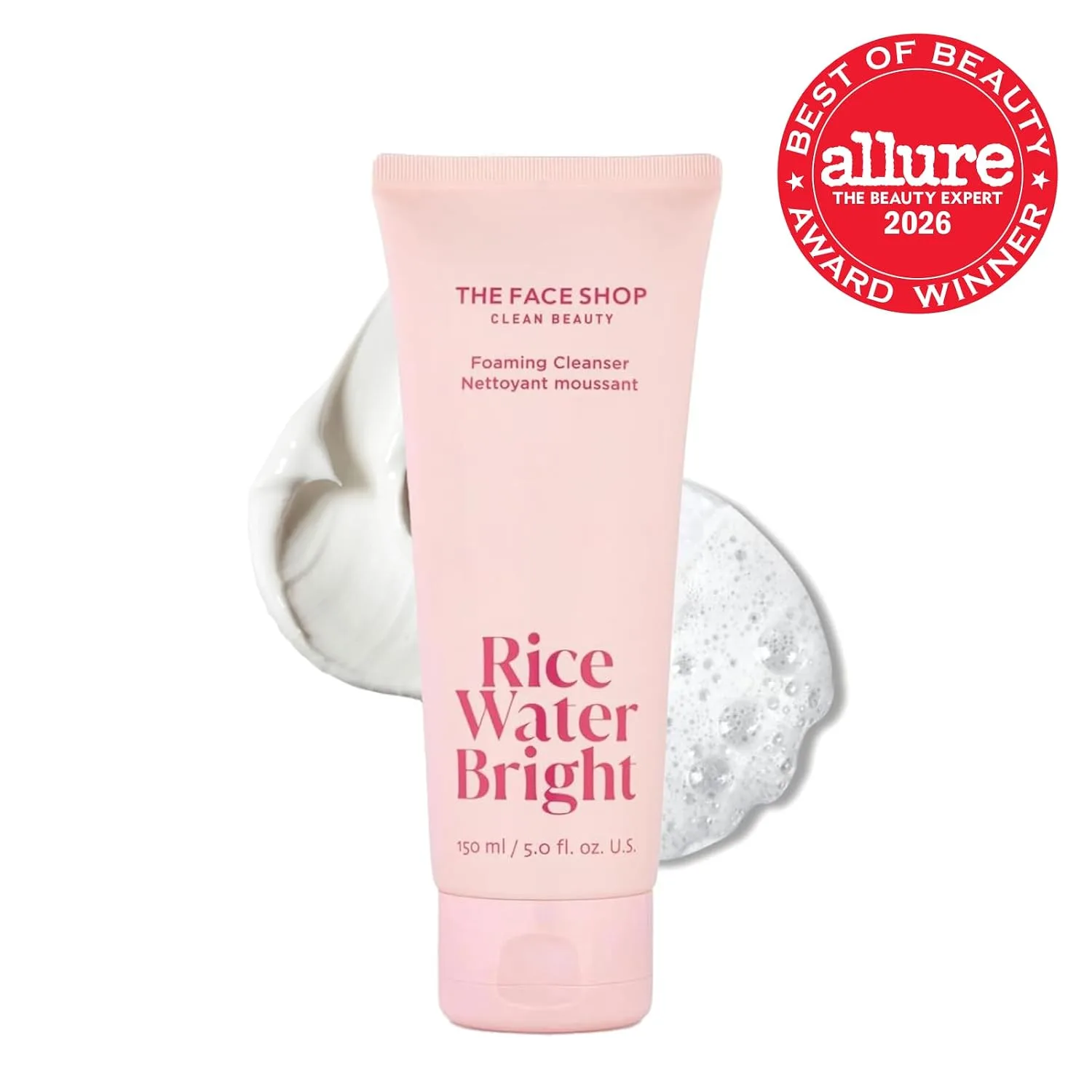 THE FACE SHOP Rice Water Bright Foaming Cleanser, Face Wash, 5.0 fl. oz.