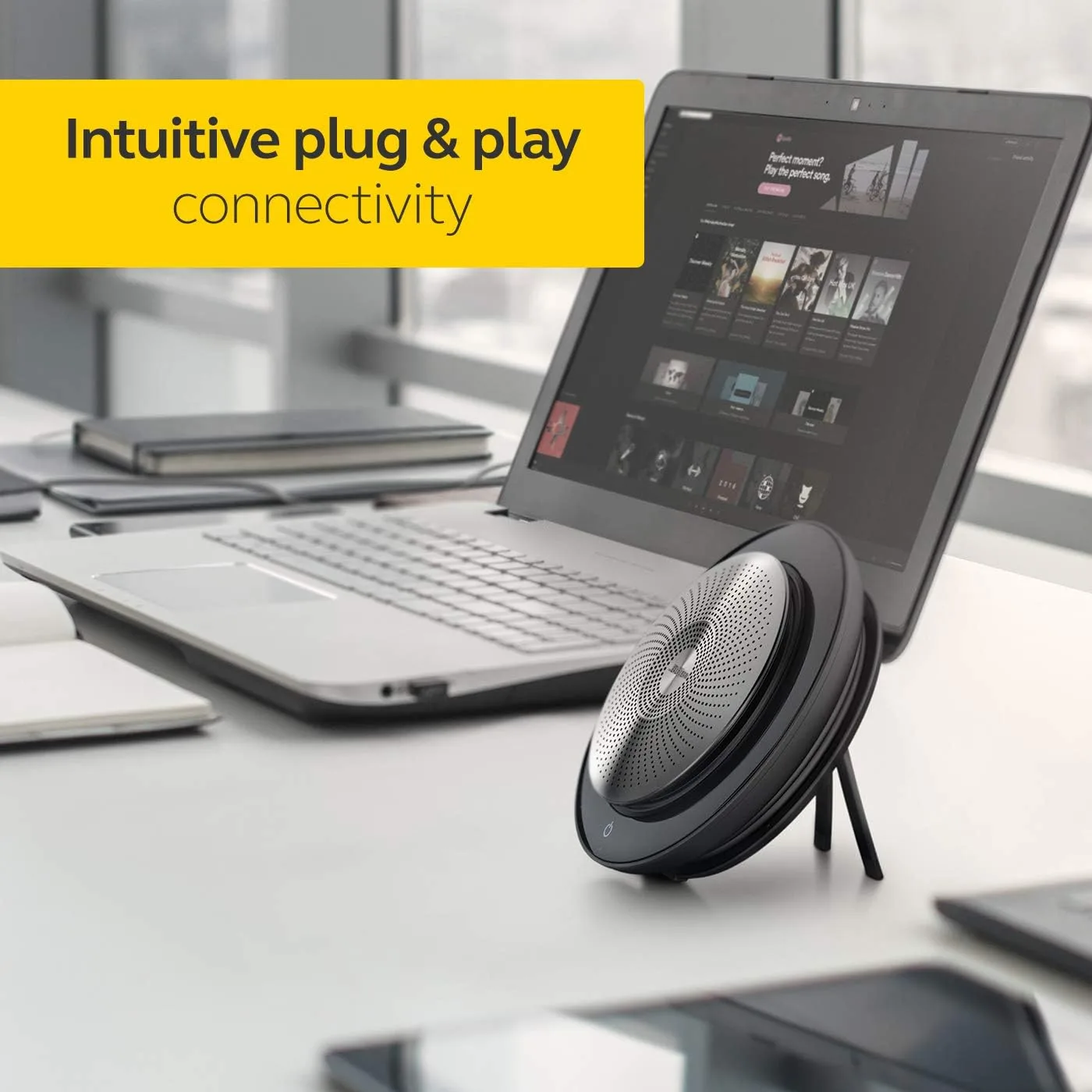 Jabra Speak 710 MS Wireless Bluetooth Speakerphone with Link 370 USB Adapter – Portable Conference Speaker for Holding Meetings Anywhere with Immersive Sound - Certified for Microsoft Teams