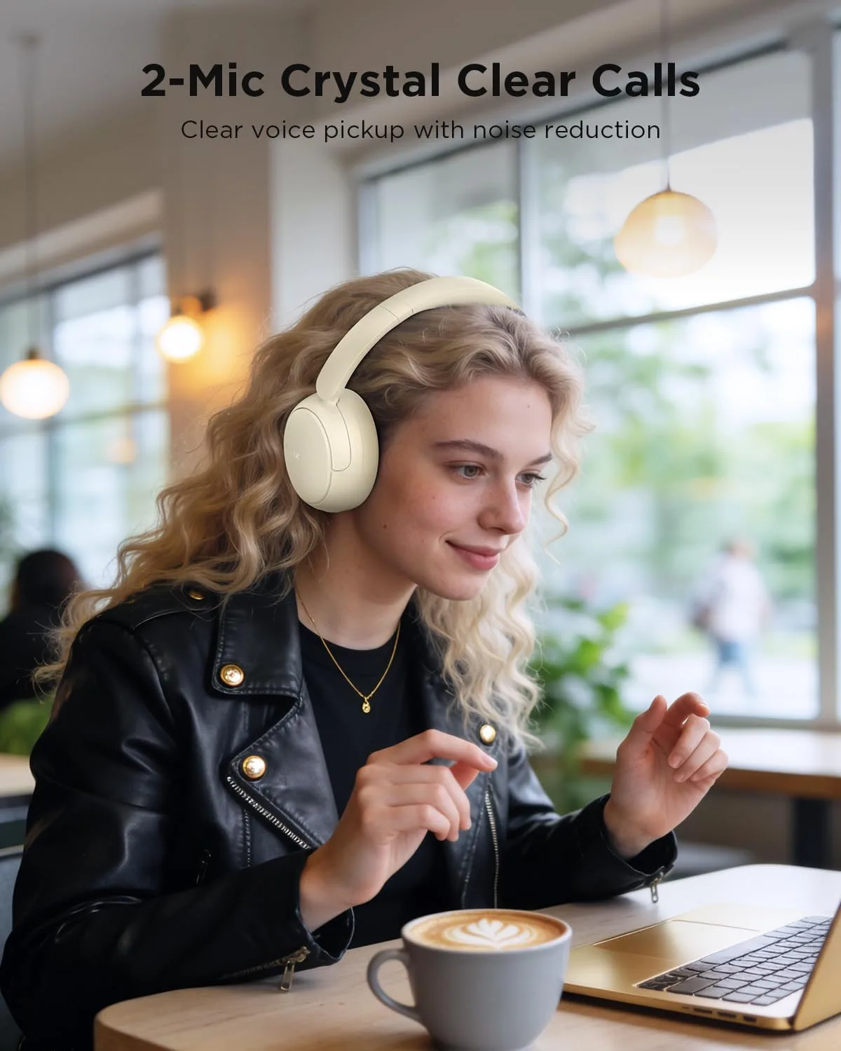 H30 Hi-Res Bluetooth Headphones Wireless Over Ear, Off-White