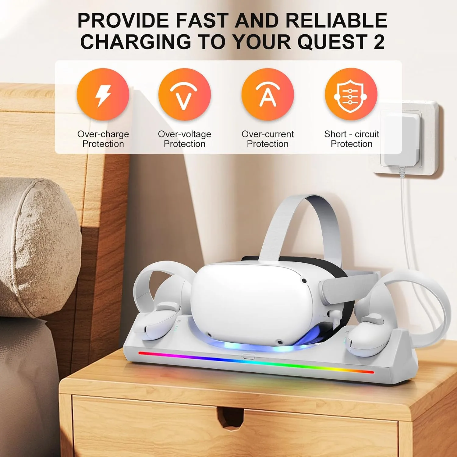 Hurra Charging Dock for Meta Quest 2, Support LED Indicator