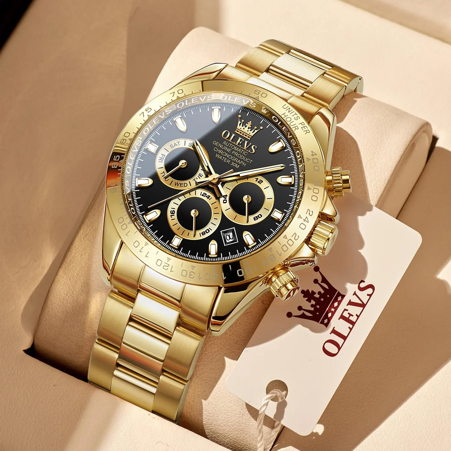 OLEVS Automatic Gold Watches for Men Luxury Classic Stainless Steel
