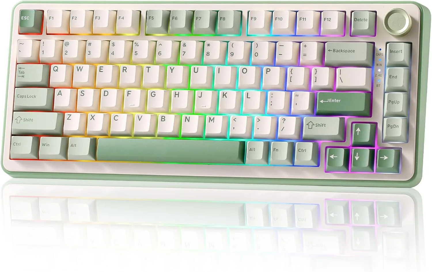 Teclado Gamer Yunzii B75 PRO 75% Wireless Mecánico Matcha Verde Cocoa V2