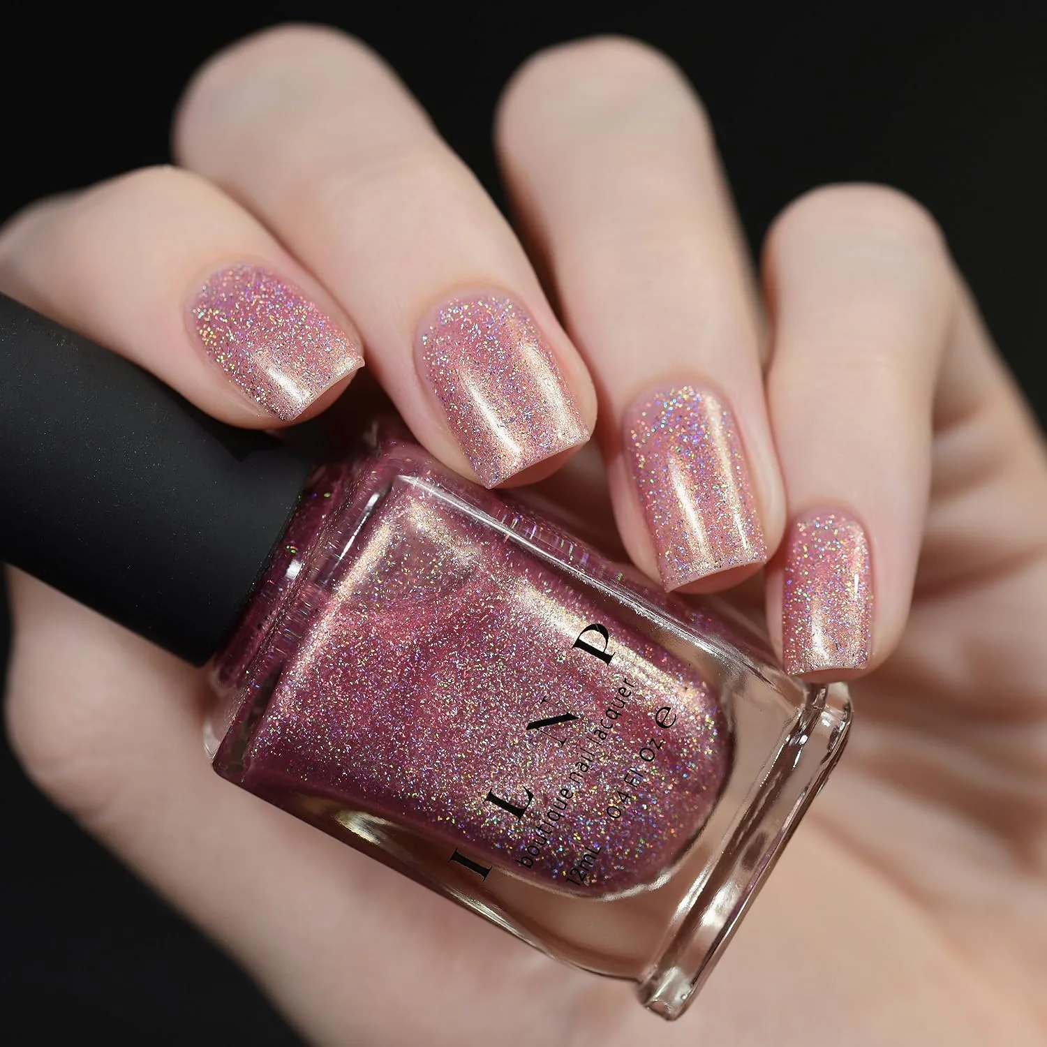 ILNP Ballet Slipper - Soft Pink Holographic Nail Polish, Ballet Pink Shimmer Polish, Vegan, Non-Toxic, Cruelty Free