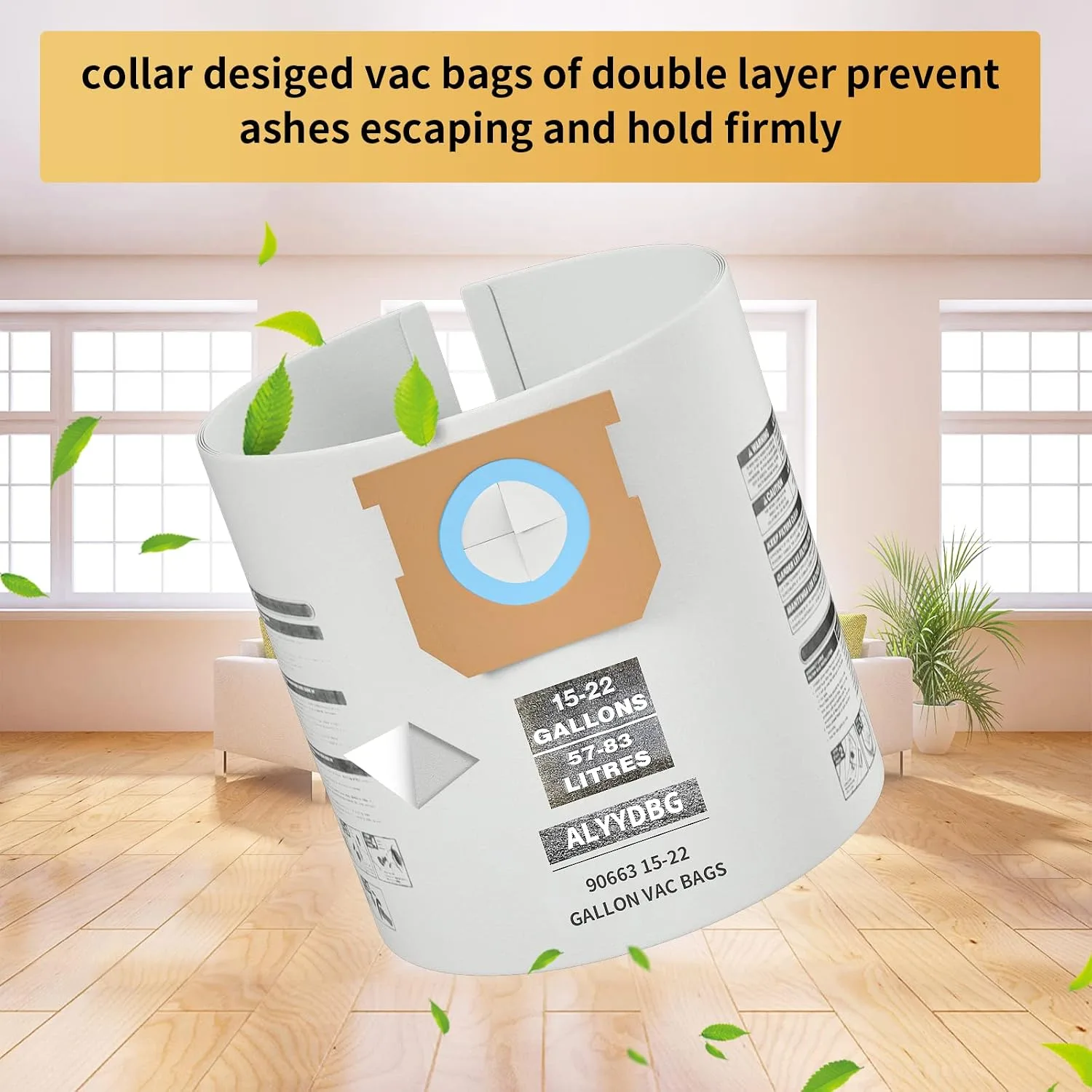 5 Pack ALYYDBG Shop Vac Bags 15-22 Gallon Type G/J 90663 90673