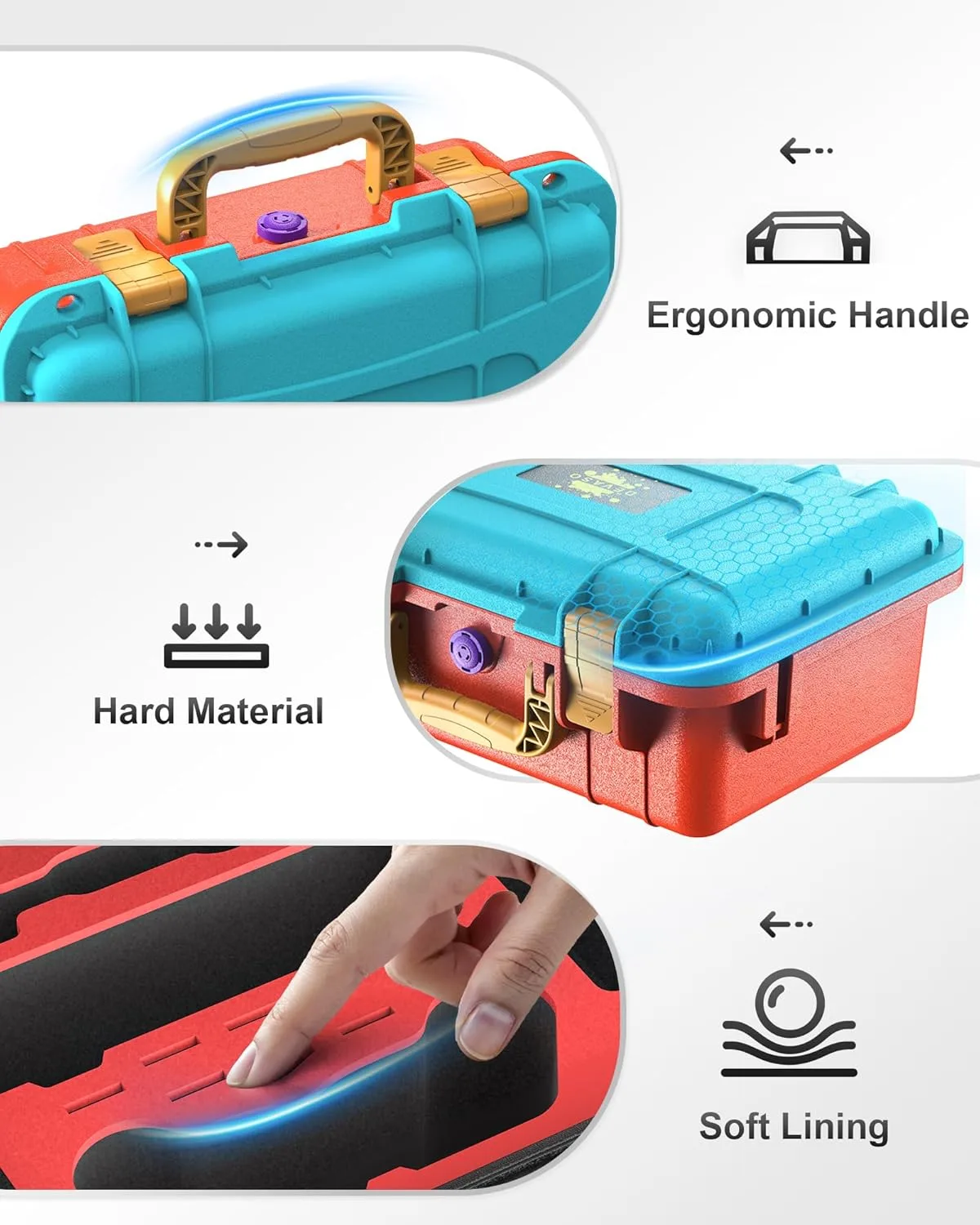 DEVASO Carrying Case for Nintendo Switch/Switch OLED, Professional Deluxe Waterproof Travel Bag Soft Lining Hard Case for Nintendo Switch OLED Model (2021) Console Pro Controller & Accessories