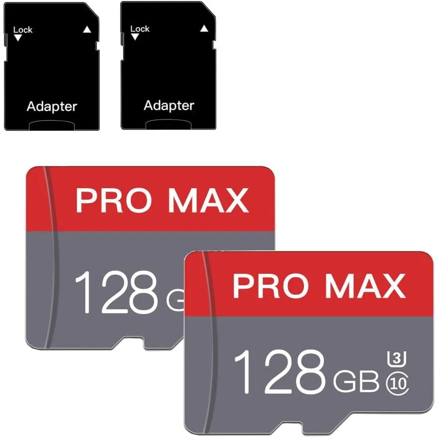 2-Pack 128GB Micro SD Card Memory Card with Adapter High Speed Class 10 for Smartphone, Security Cam, Tablet，Dash Cam & MP3 Player