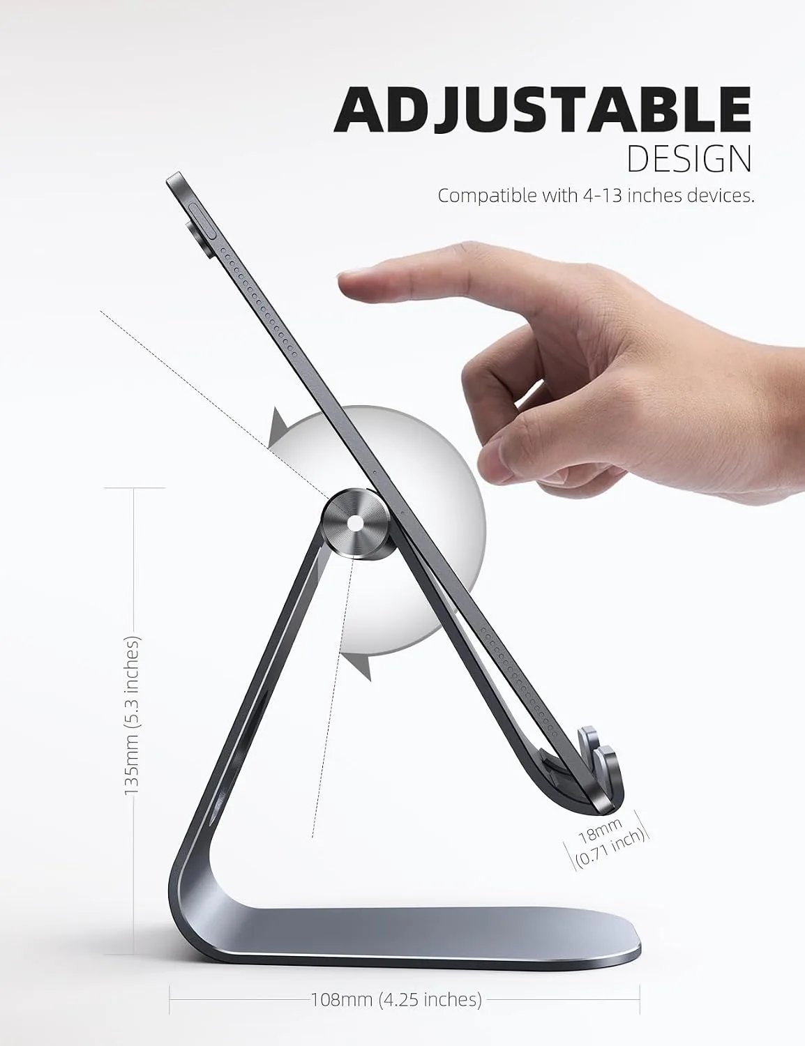 Lamicall iPad Stand Adjustable Tablet Holder, Sturdy Aluminum, Multi-Angle