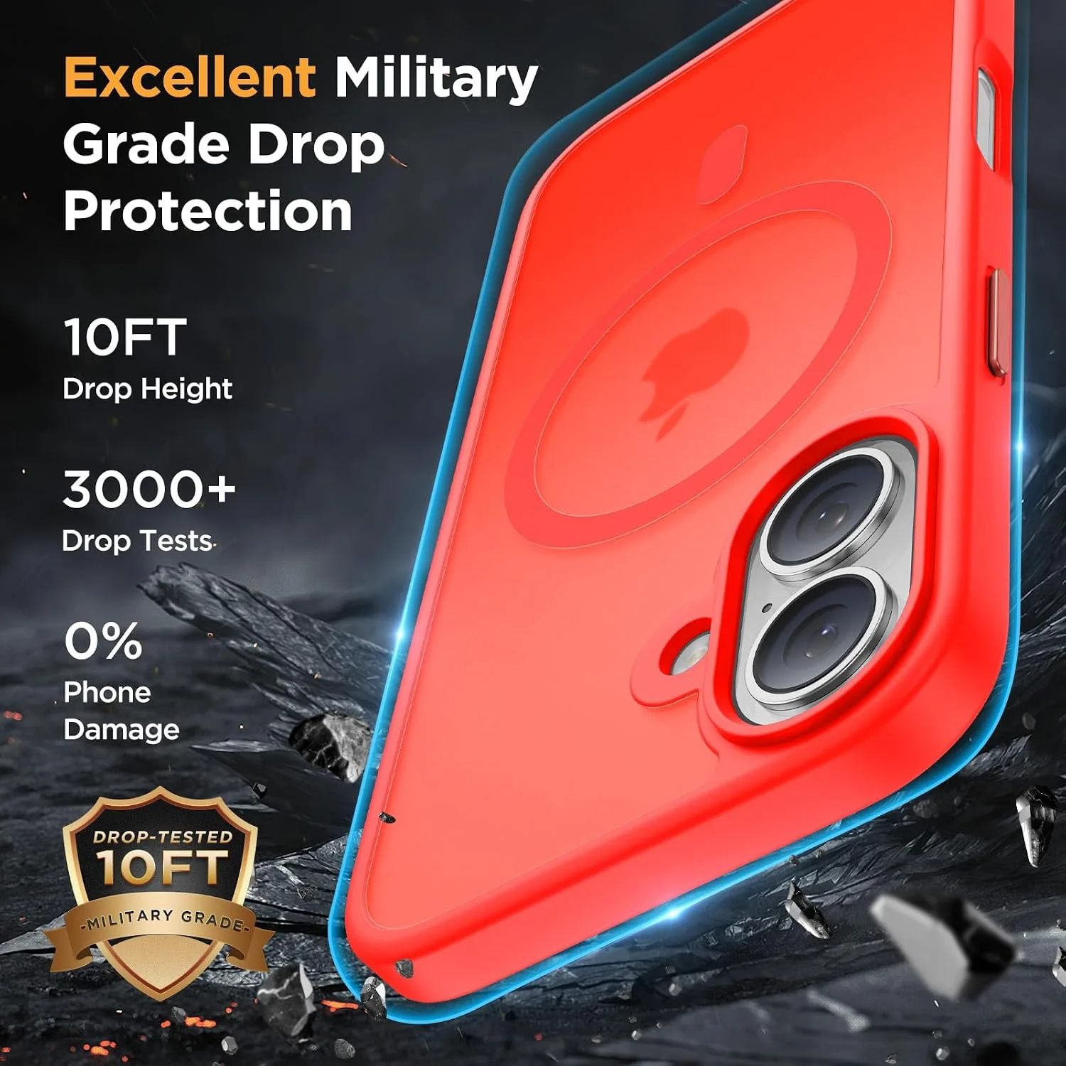 Miracase Magnetic Series for iPhone 16 Case [Compatible with MagSafe] Military-Grade Protection, Anti-Fingerprint, Slim Phone Case for iPhone 16 6.1 inch - Red