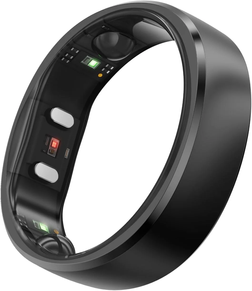 RingConn Gen 2 Smart Ring - Sleep Apnea Monitoring(Black, Size 10)