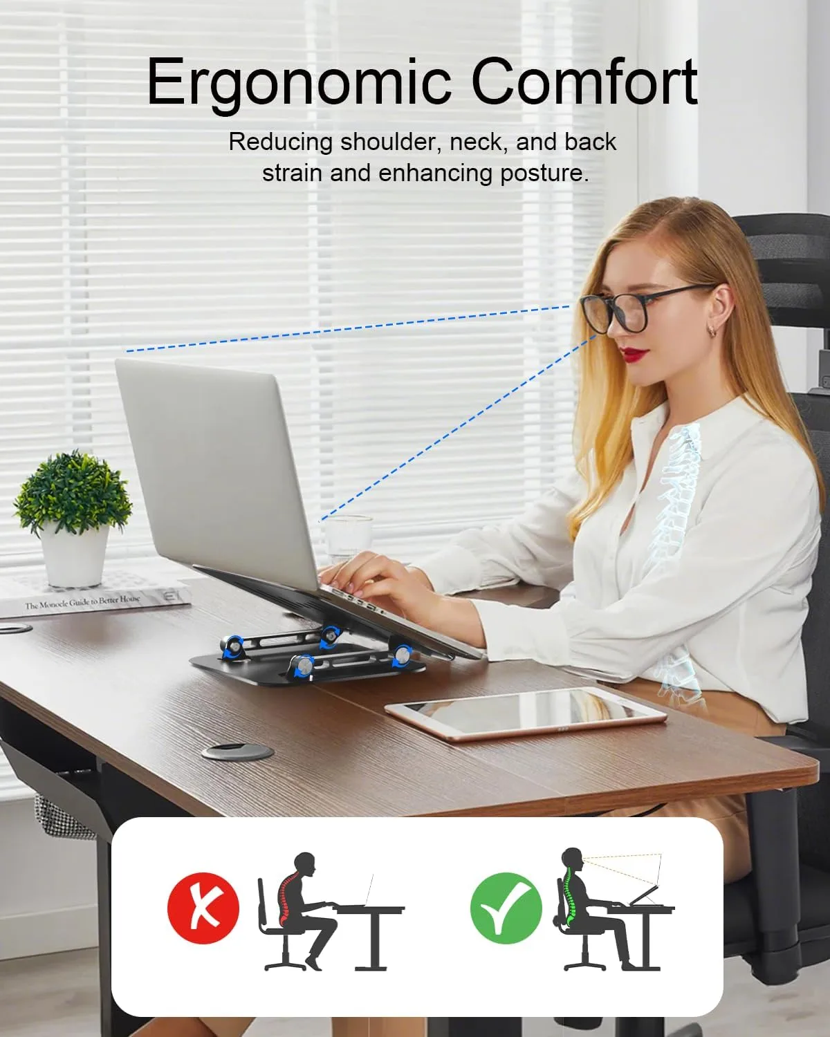 Adjustable Laptop Stand, Aluminum Laptop Riser