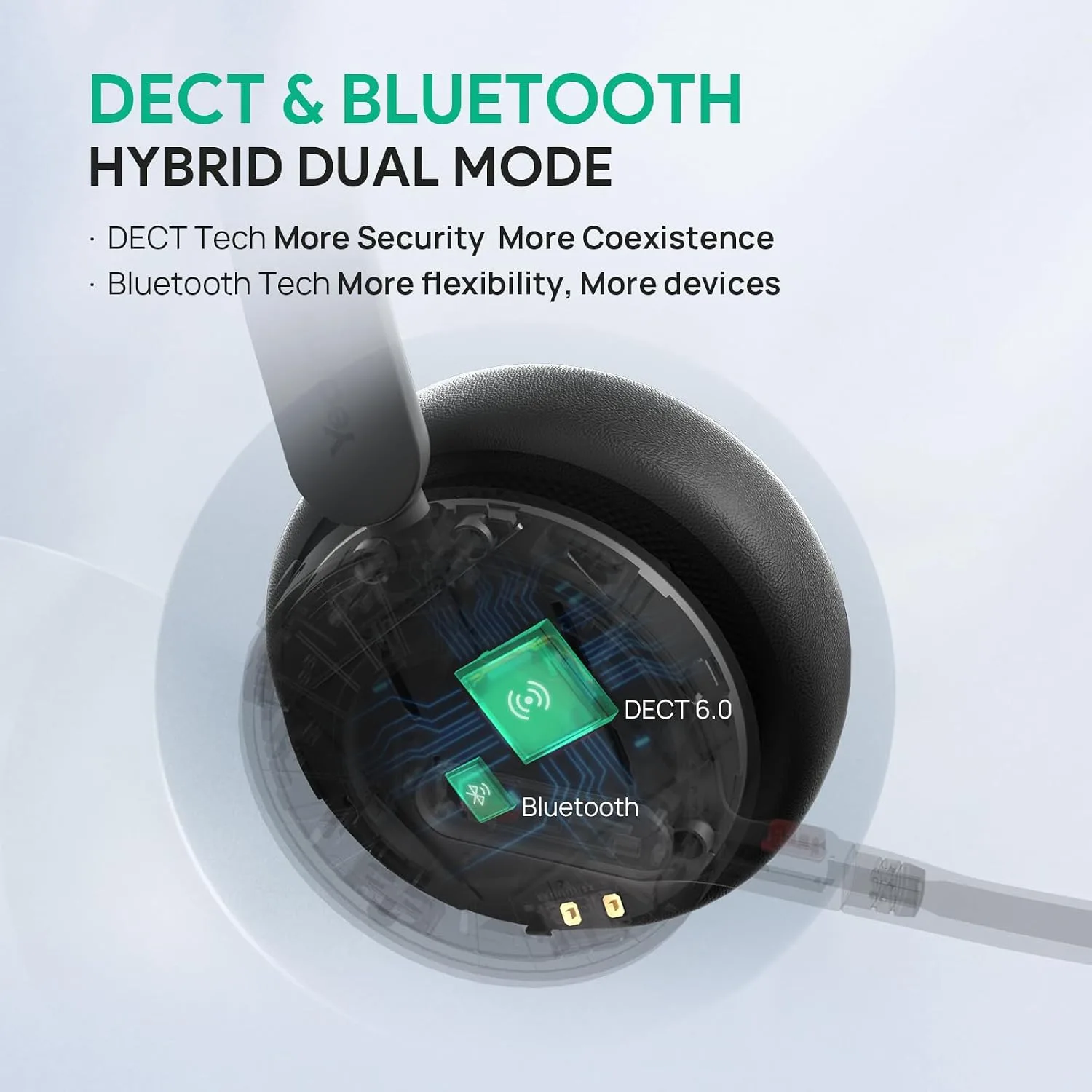 Yealink WH64 Dual UC DECT & Bluetooth Wireless Headset for Phone PC Mobile