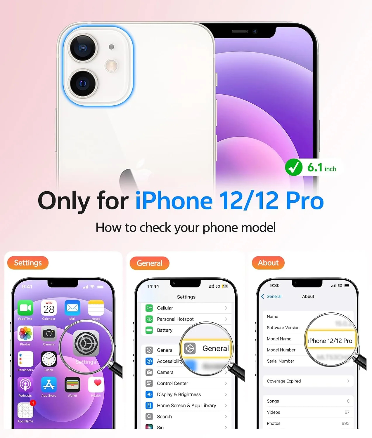 FNTCASE for iPhone 12/12 Pro Case, Fit for Magsafe, Light Purple
