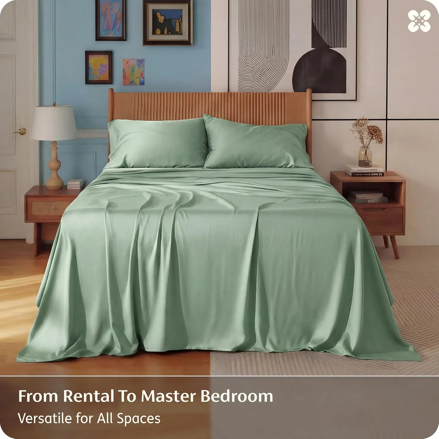 Bedsure PureWoven 100% Rayon Derived from Bamboo, Full Size Sheets, 4 PCS