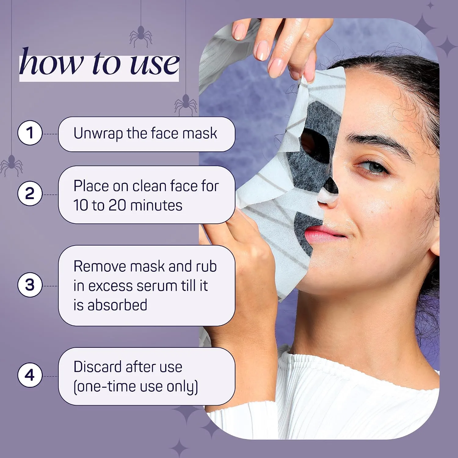 SpaLife Beauty Halloween Face Mask Spooky Glow Bundle | Korean Facial Masks | Pore-Refining, Detoxifying, and Brightening Face Mask Set | Halloween Gifts for Women | Facial Sheet Masks | 12 Pack