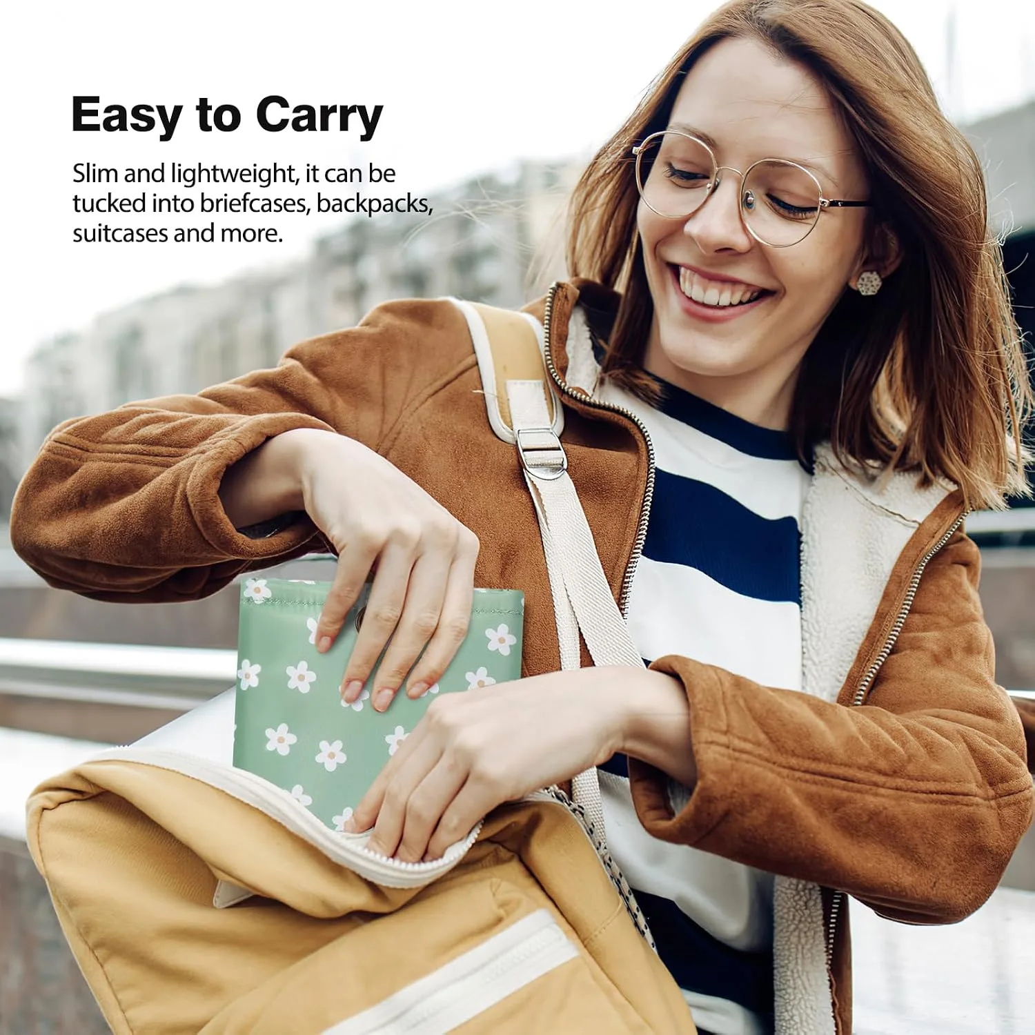 MoKo 6-7 Inch Embroidered Daisy Padded E-Reader Sleeve Zippered Bag with Back Pouch for Most 6/6.8/7 inch E-Reader, 6" Nook Glowligt 4, 6" Kobo Clara BW/Clara Colour, Green Flowers