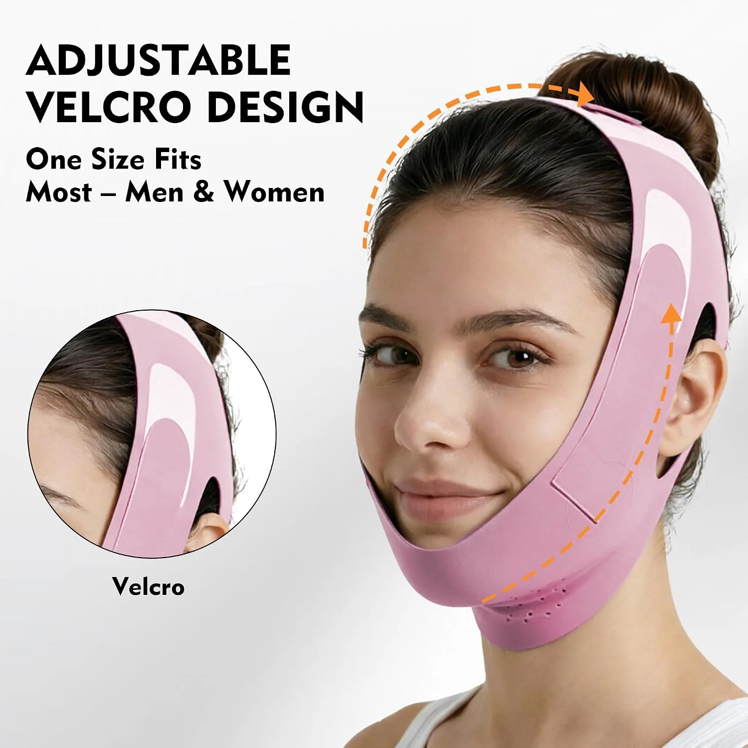 Chin Strap for Sleeping-V Line Jawline Trainer & Double Chin Reducer (pink)