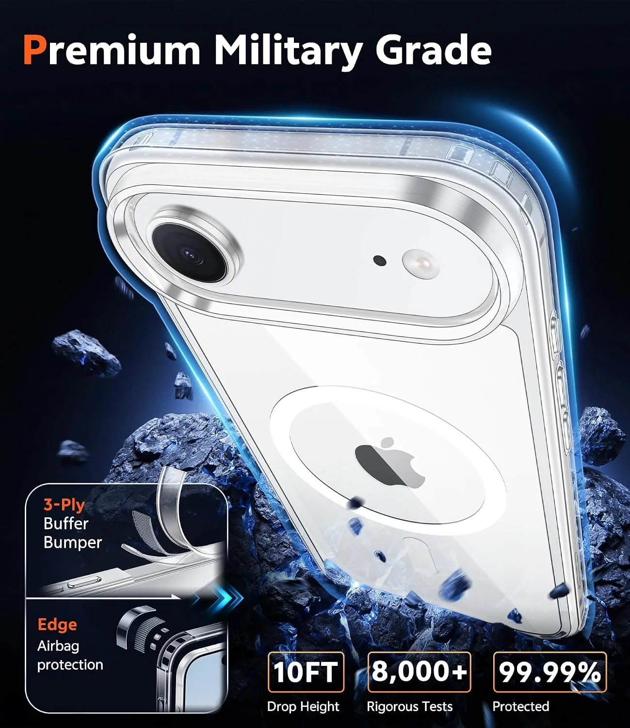 FNTCASE for iPhone Air Phone Case Compatible with Magsafe Clear Phonecase