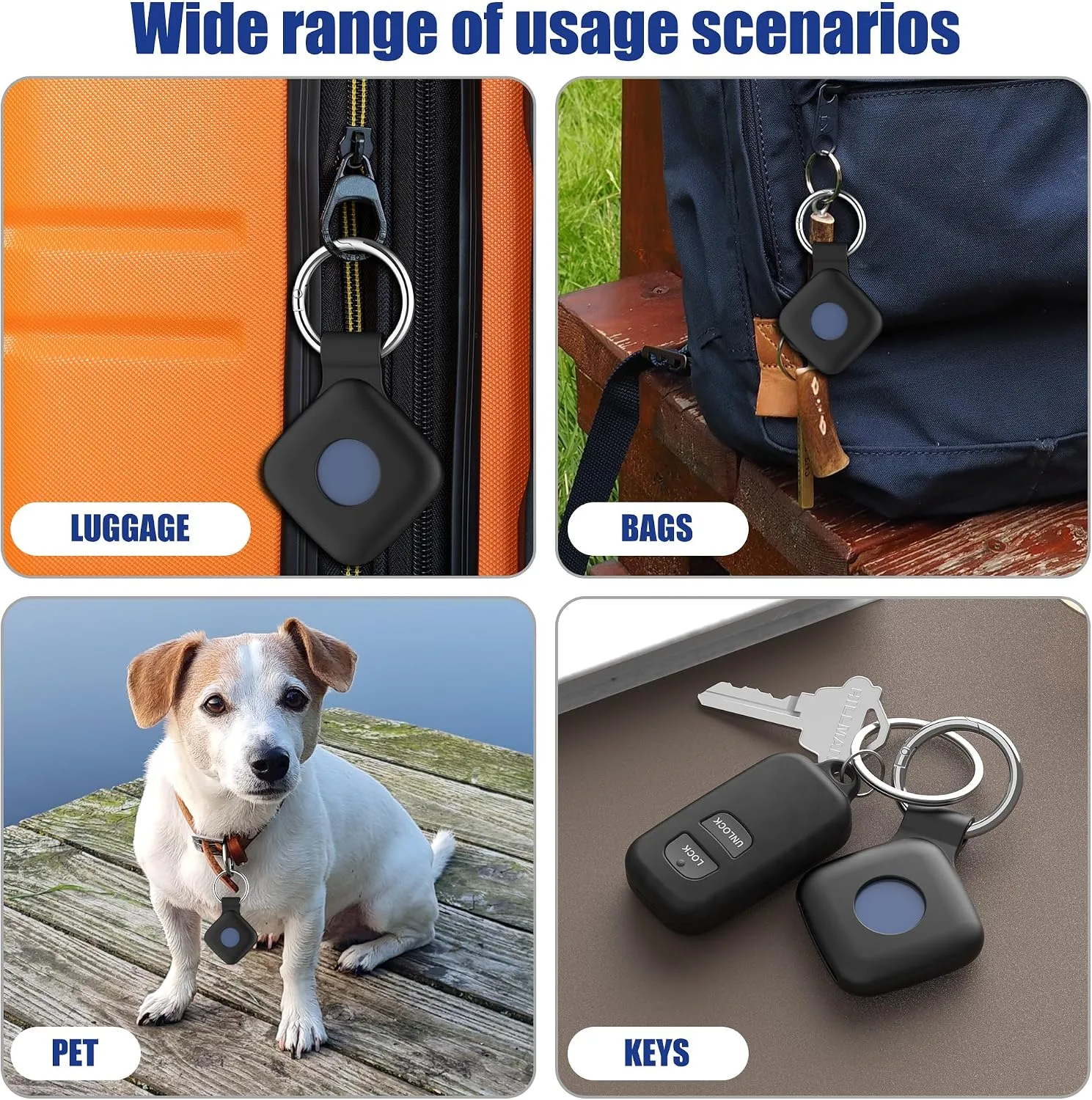 DDJ Silicone Case for UGREEN Tracker Tags with Keychain 4-Pack