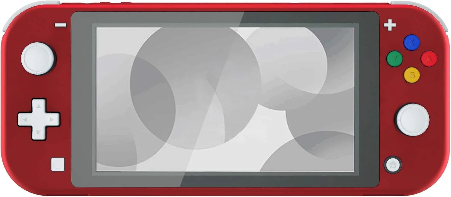 eXtremeRate Soft Touch Scarlet Red DIY Replacement Shell for Nintendo Switch Lite, NSL Handheld Controller Housing w/Screen Protector, Custom Case Cover for Nintendo Switch Lite
