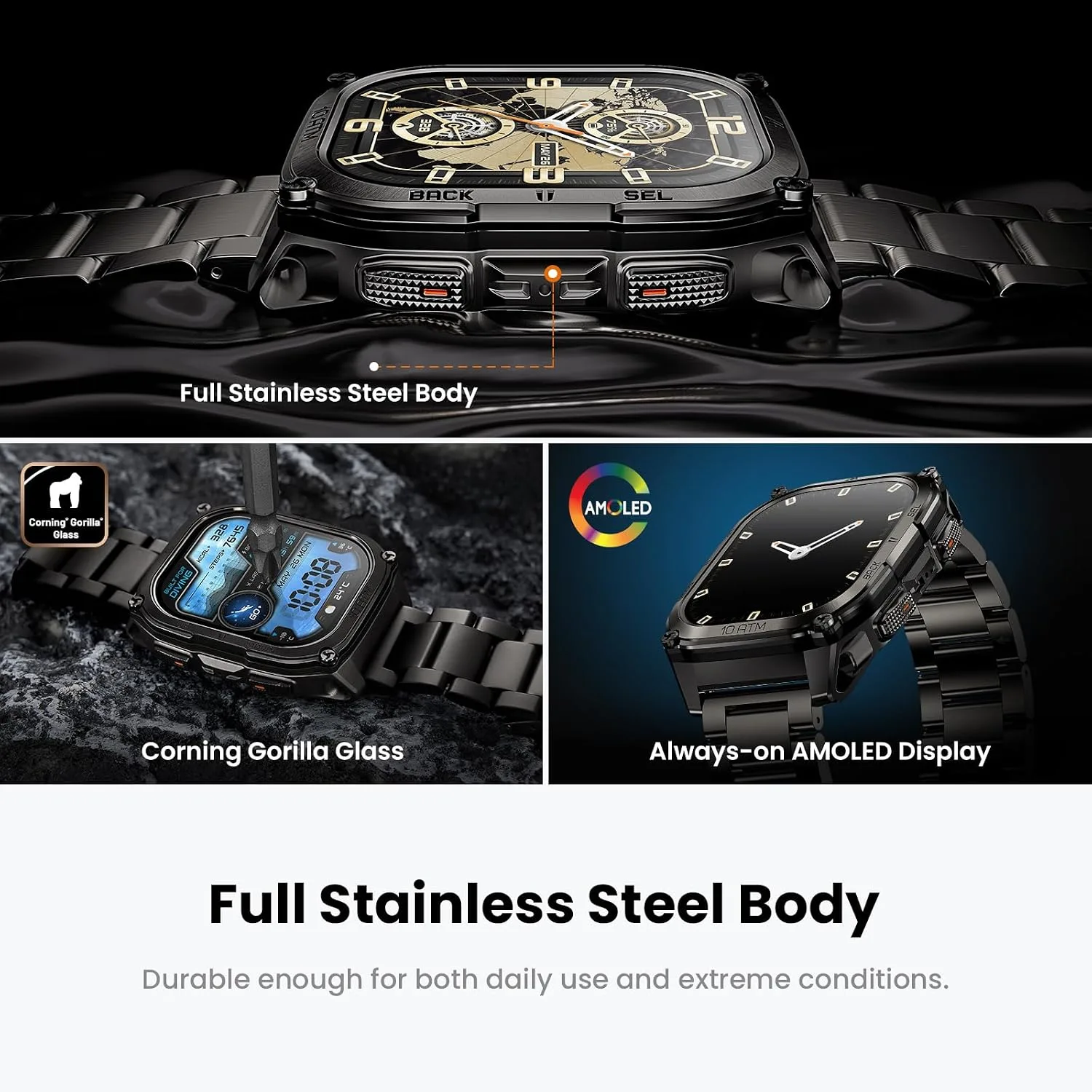 KOSPET Tank M4 Special Edition Smart Watch, Dual-Band GPS, Offline Maps
