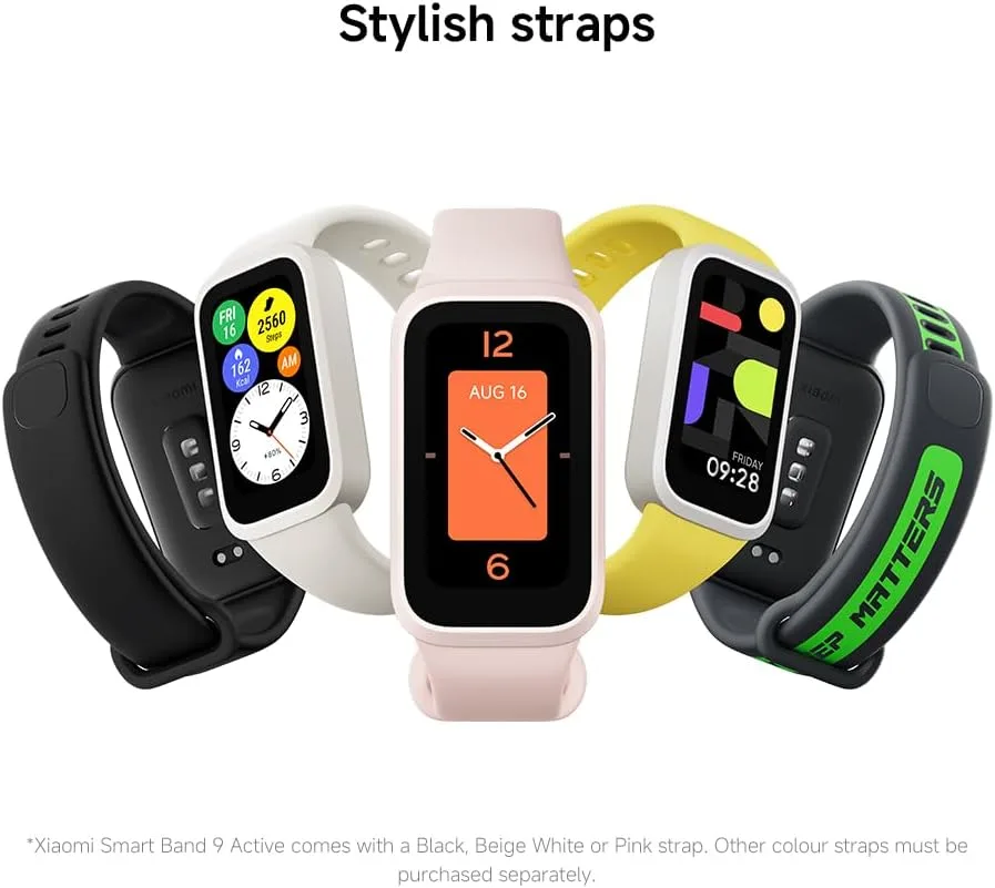 XIAOMI Smart Band Active Global Version 1.47'' Display 18-Day Battery Life Modes All-Day Health and Fitness Monitoring 5ATM (9 Active Black)