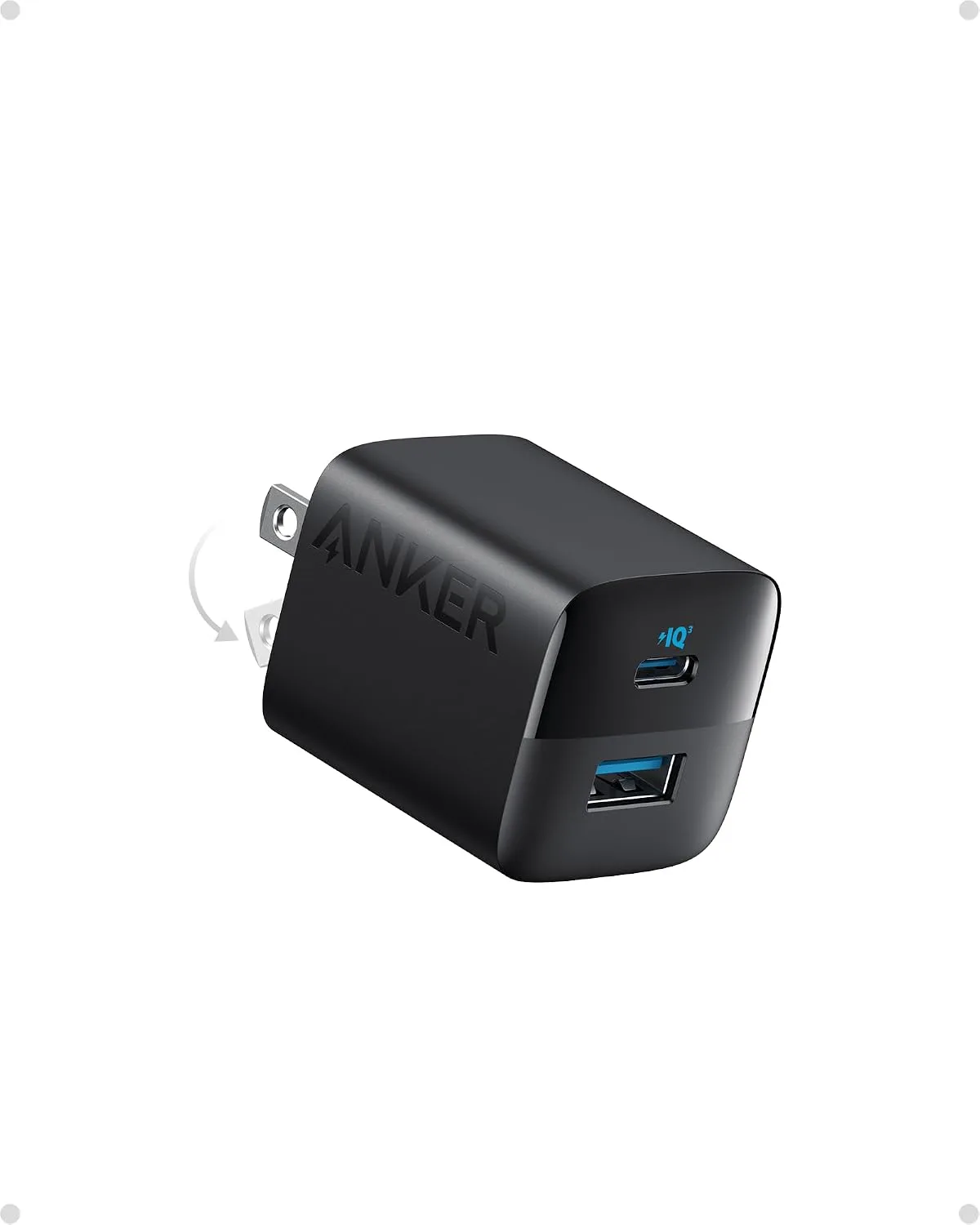 Anker 33W 2-Port Compact USB Charger Block, Foldable Type C Charger