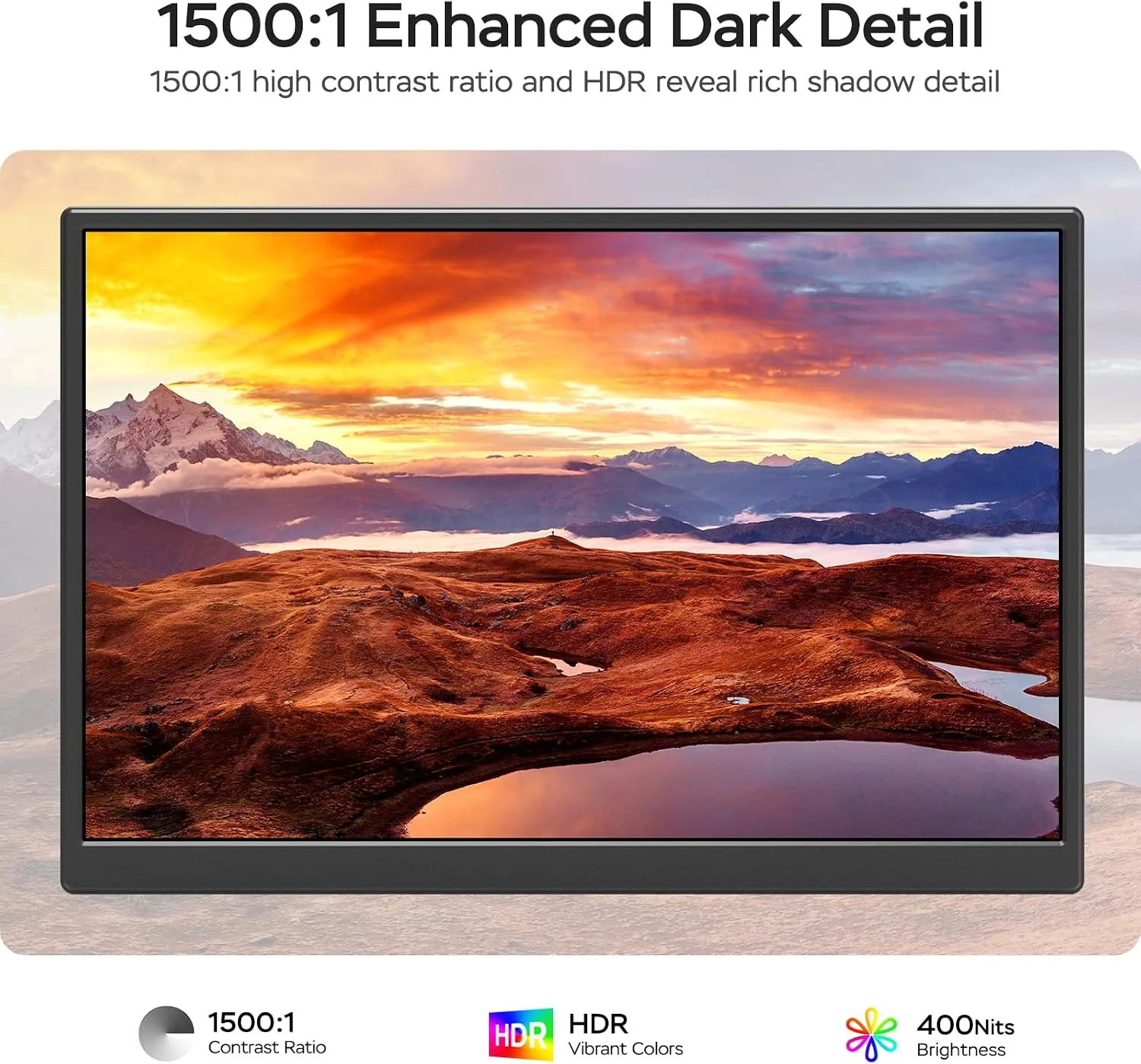 WGK 14 inch Portable Monitor 1200P FHD+ 100% sRGB Travel Display HDMI/USB-C Compatible with Laptops, Desktops, Phones, PS, Mac, Xbox, Switch, and Other Gaming Devices Includes Stand and Speakers VESA