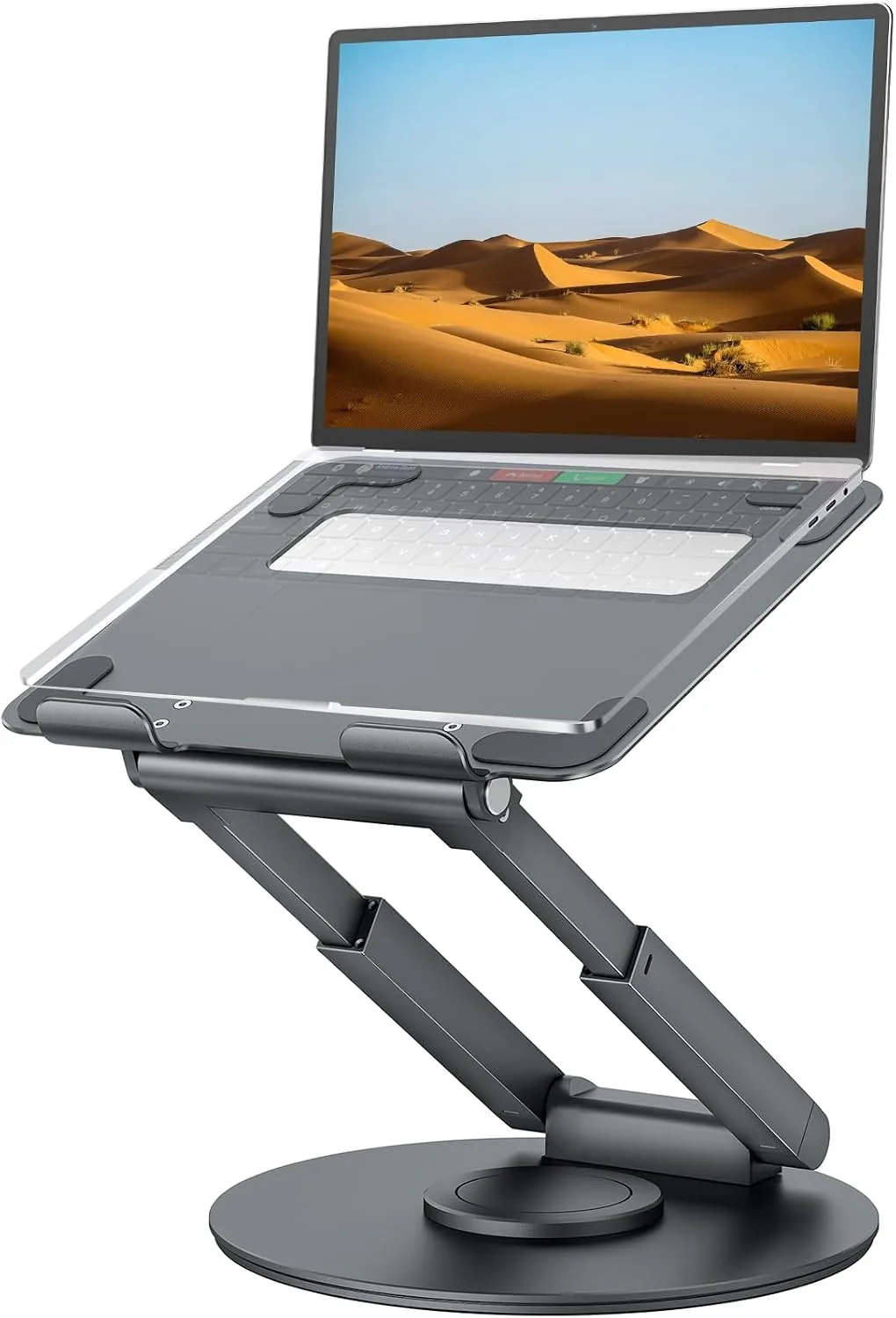 Base para laptop Tounee telescópica con base giratoria 360°, ajustable, portátil, compatible 10-17" Gris