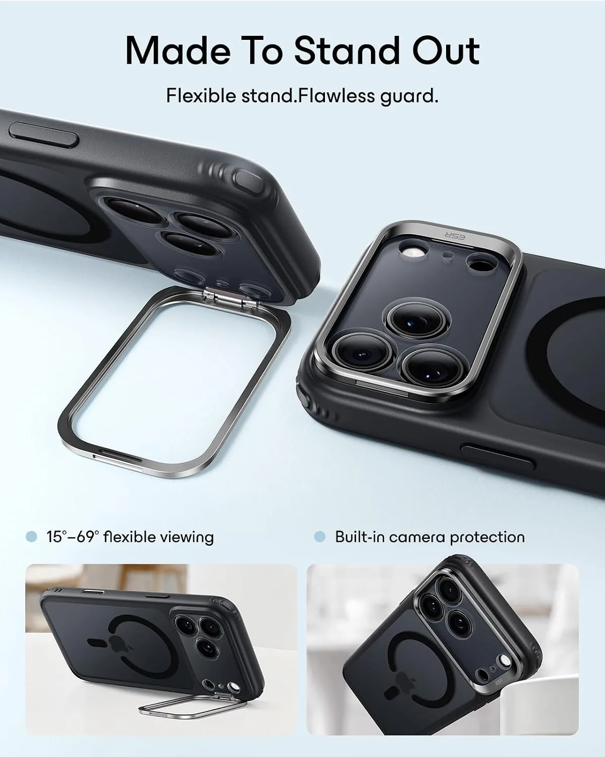 ESR Classic Hybrid for iPhone 18 Pro Max/17 Pro Max Case with Flex Stand