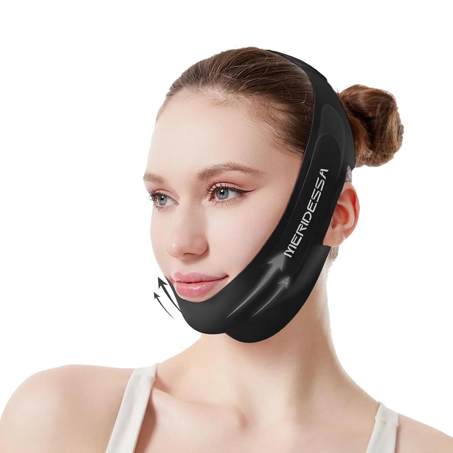 V-Lift Pro V-Line Lifting Face Mask - Anti-Wrinkle & Face Contouring Wearable Band, Double Chin Reducer for Sculpted Jawline, Seamless Design with Breathable Fabric (Black)