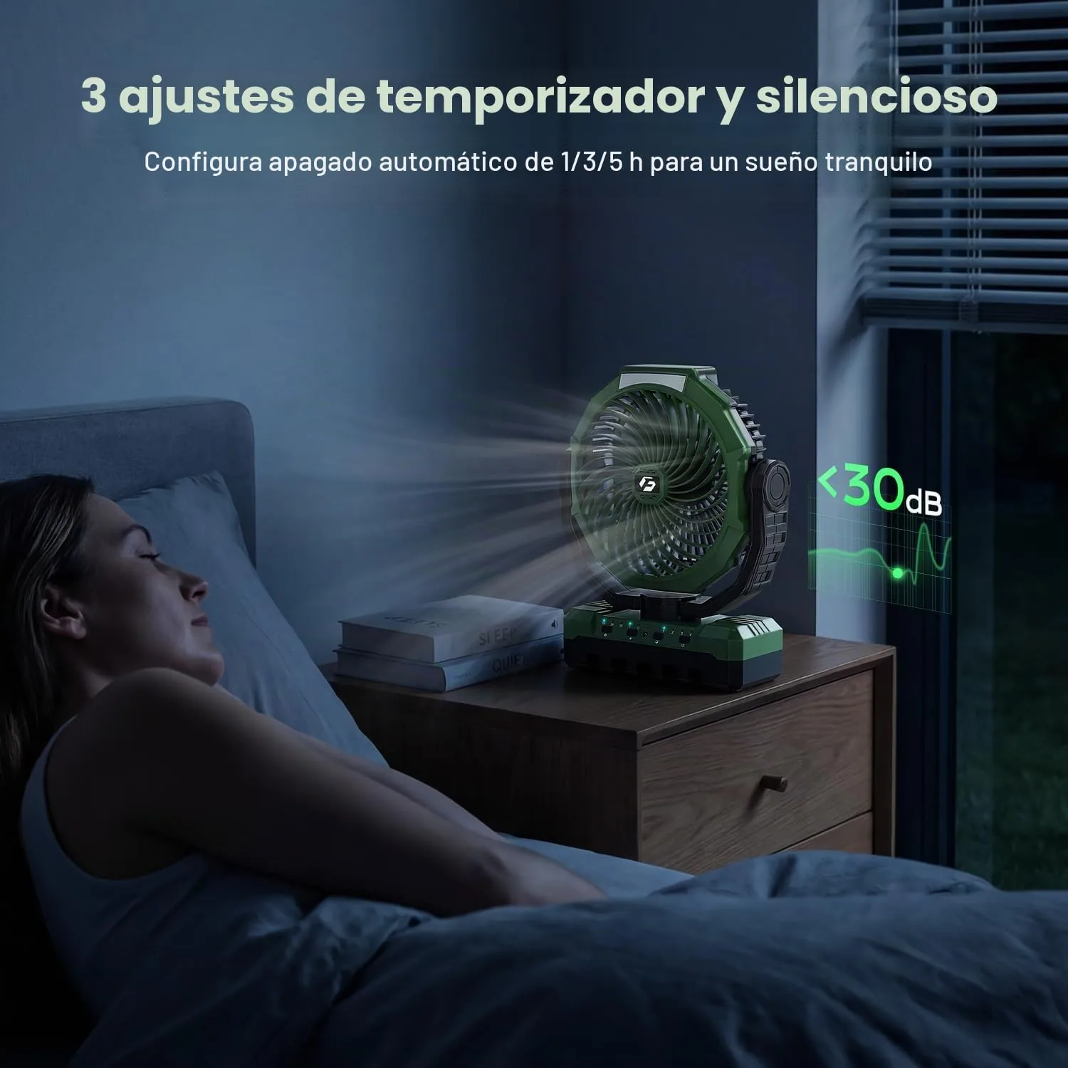 FRIZCOL 3-in-1 Camping Fan - Portable Fans Rechargeable - 24000mAh Battery Powered Fan with Light & Remote for Indoor, Outdoor, Tent, Travel, Fishing, Jobsite, Gifts for Men Dad Him - Green