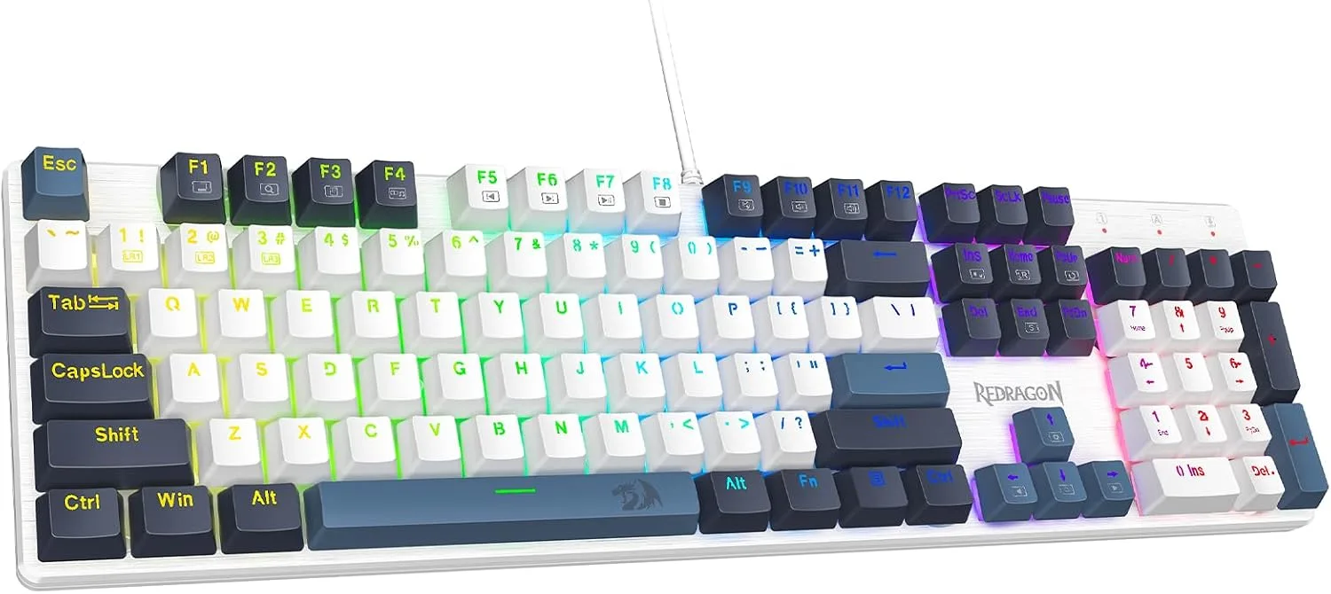 Teclado mecánico para gaming Redragon K671 con cable y retroiluminación azul